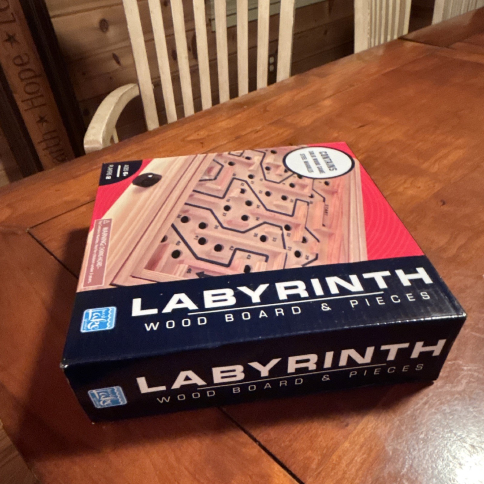 Labyrinth Solid Wood Skill Game with Steel Marble