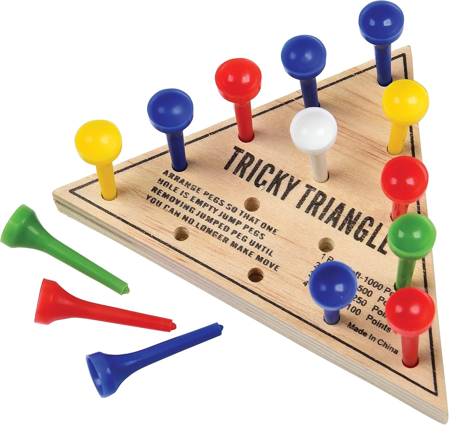 U.S. Toy Tricky Triangle Solitaire – Mind-Challenging Travel Game for Road Trips