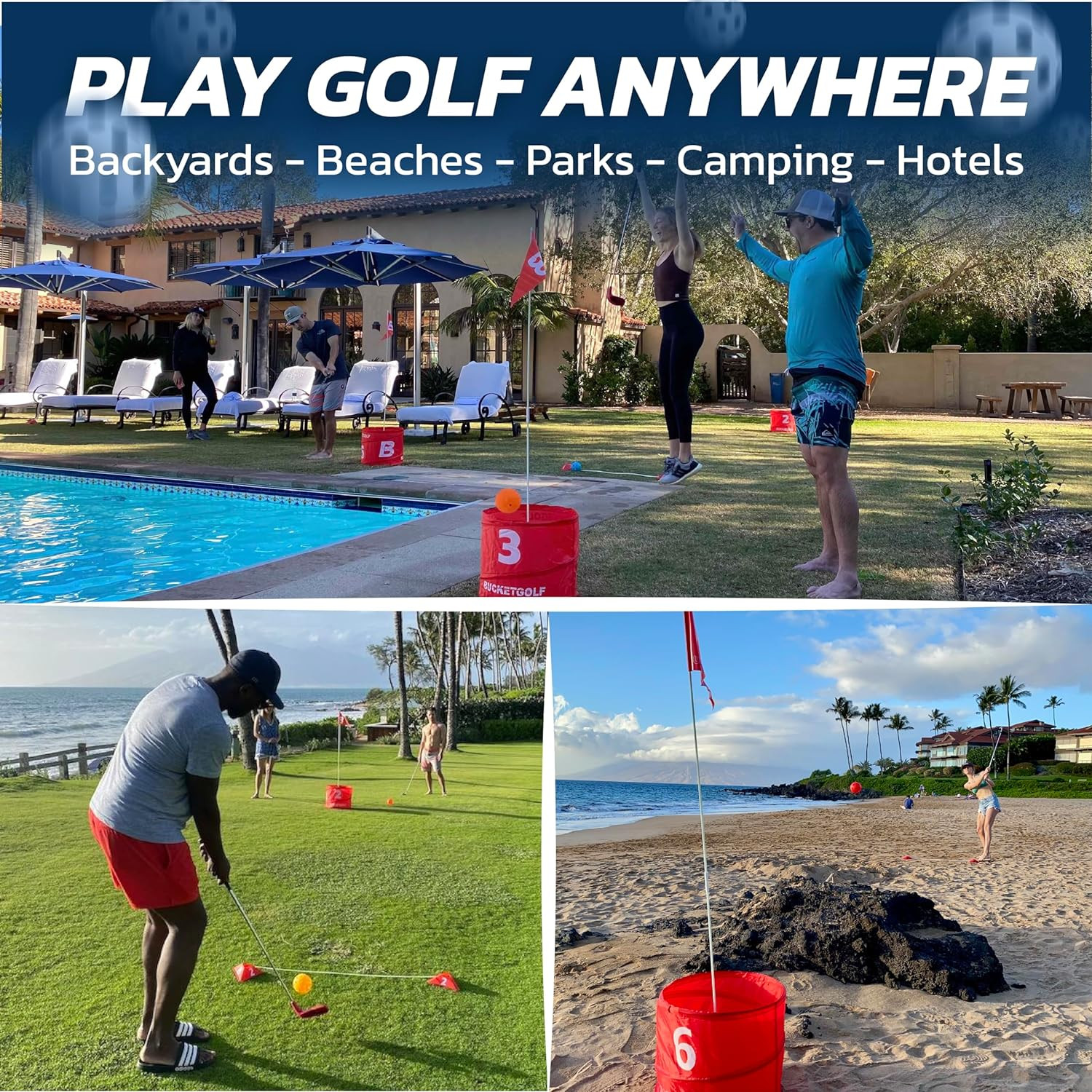 Game 9 Hole Bundle with Clubs – Outdoor Golf Game for All Ages Adults, Kids, Fam