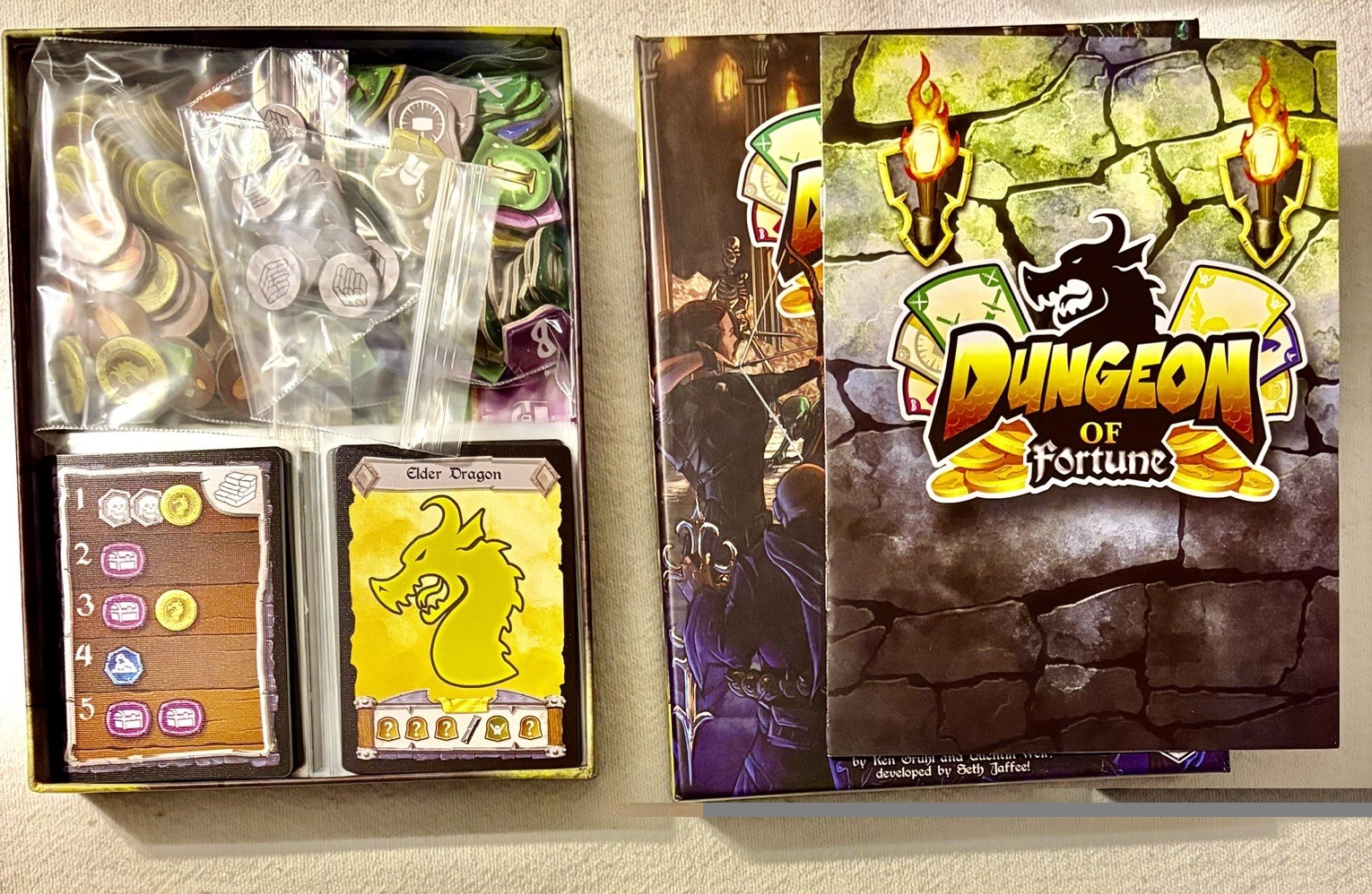 Dungeon of Fortune RPG Fantasy Dragon Board Game 2015 EUC BY TMG