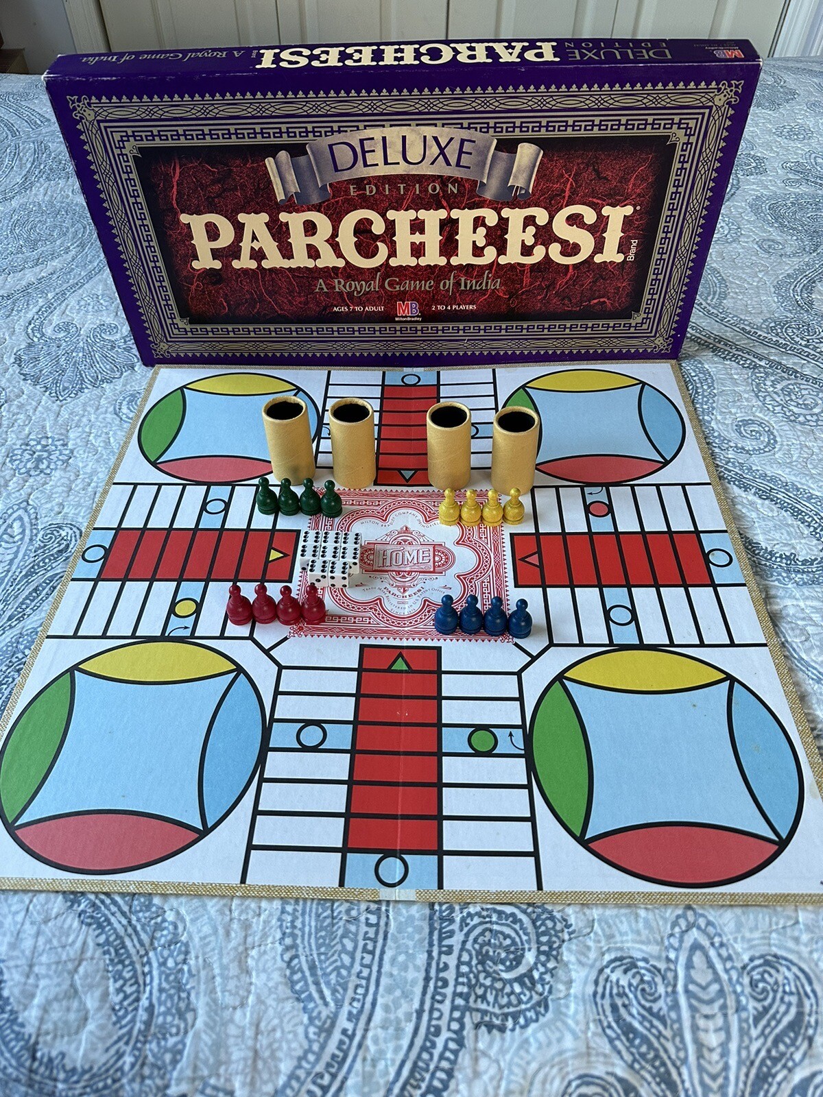 1989 Milton Bradley PARCHEESI Game Deluxe Edition Royal Game of India Complete