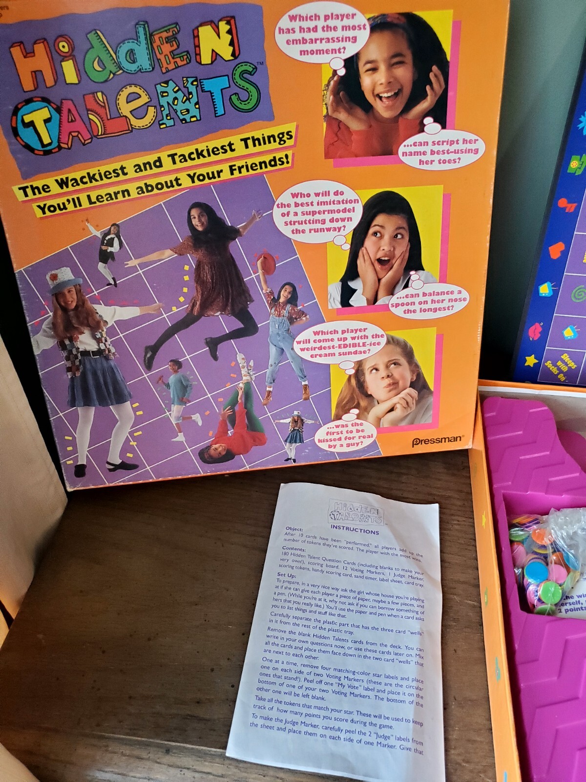 Hidden Talents Board Game 1994 Pressman Sleepover Teen Girl Party Game No timer