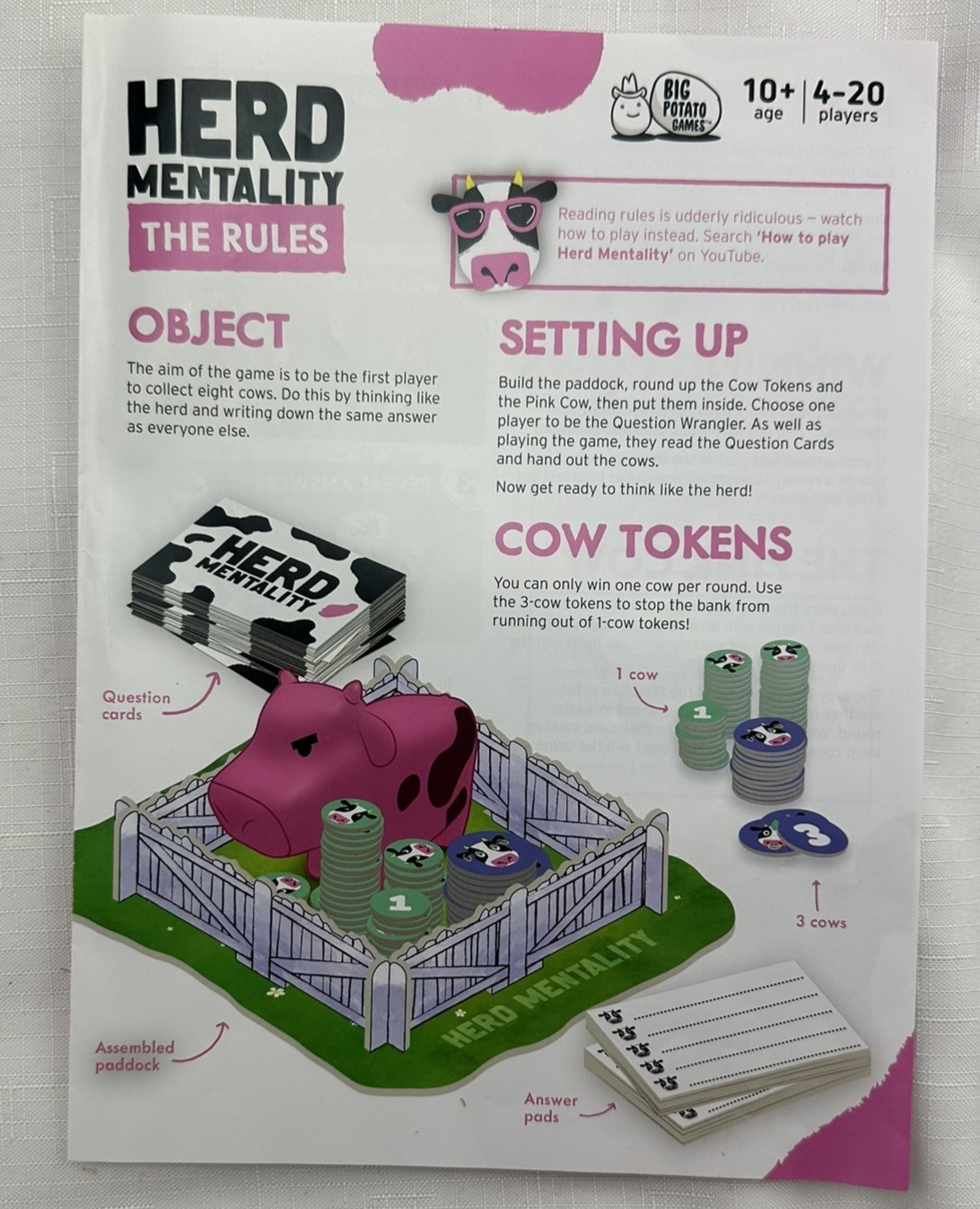2020 Herd Mentality Game by Big Potato Games Complete Great Condition FREE SHIP
