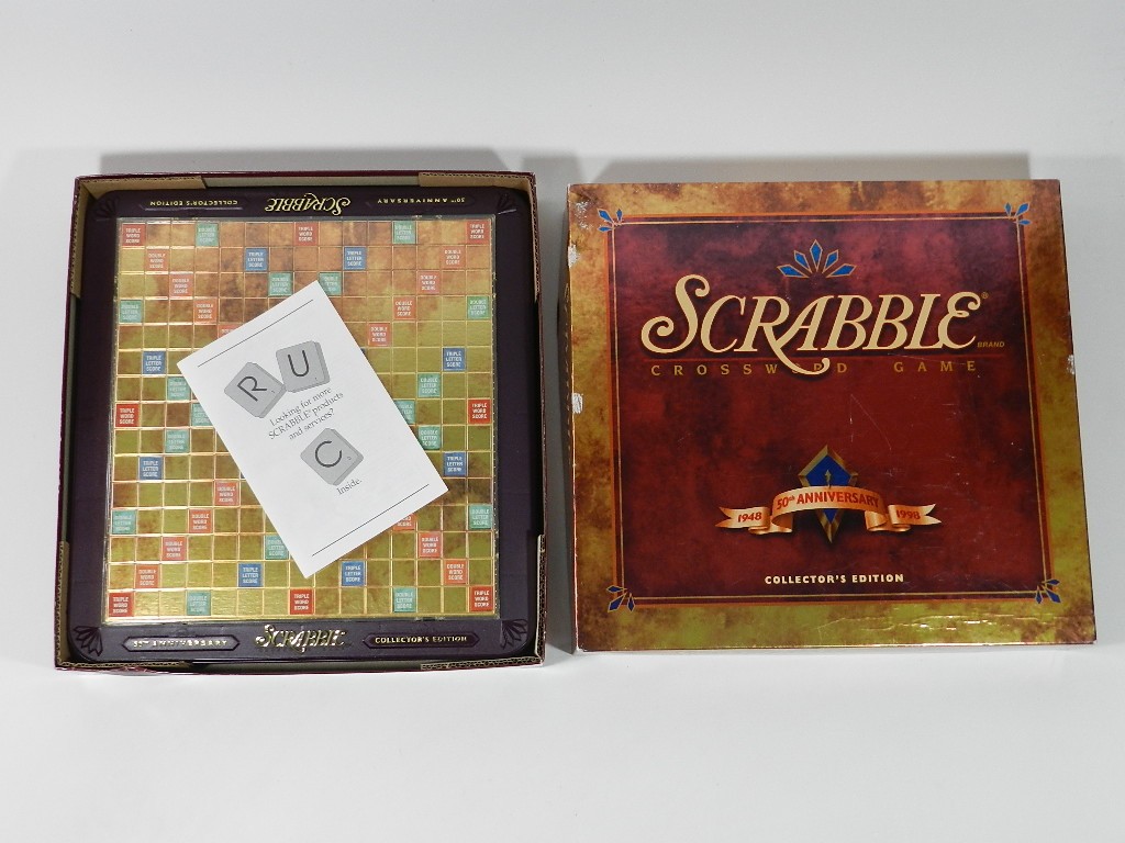 Scrabble 50th Anniversary Collectors Edition Crossword Board Game New