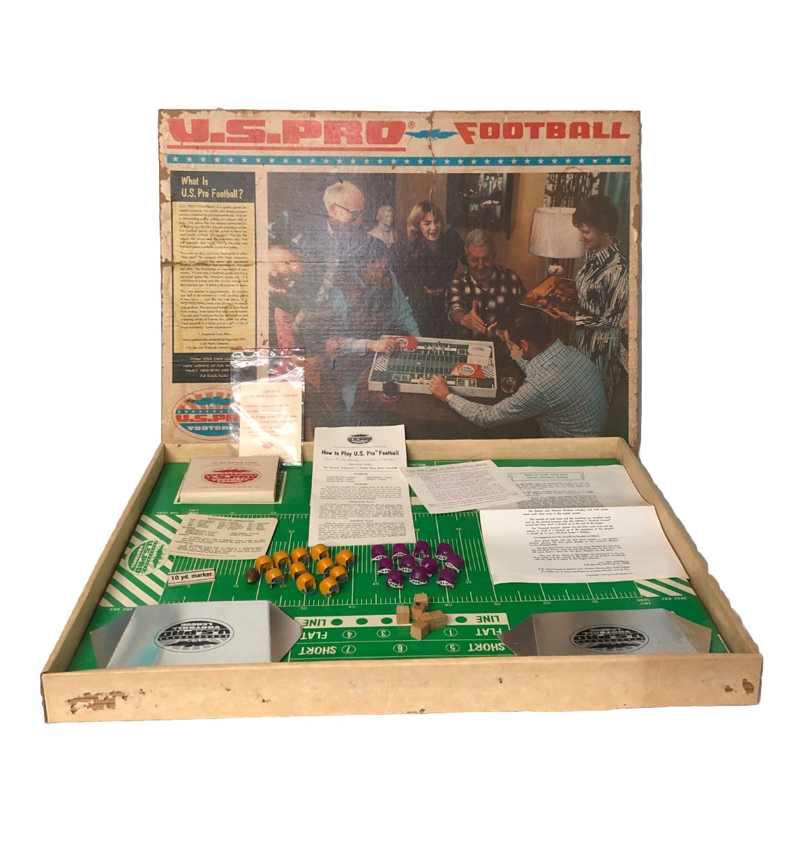 Vintage 1974 U.S Pro Football Board Game. Rare! Large 26”x19” Craft Plastix Co.