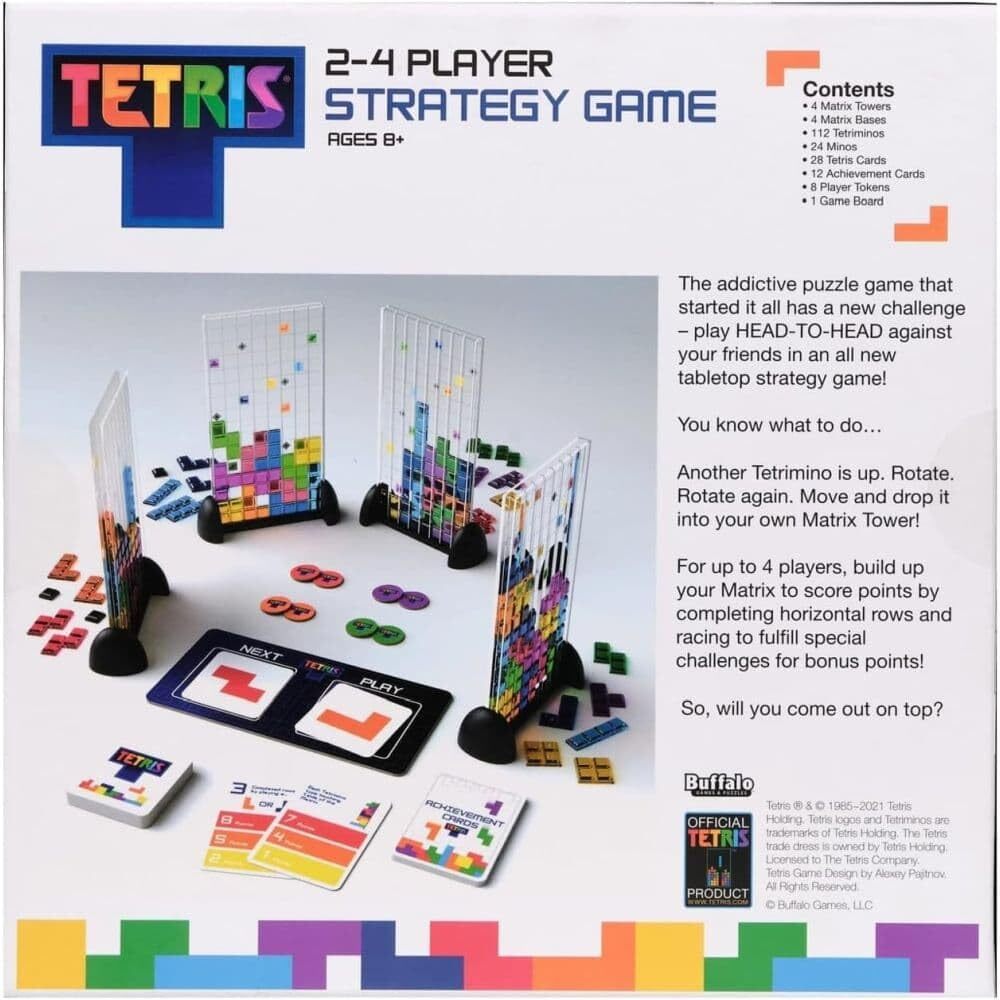 Tetris Head to Head Strategy Tabletop Game for 2 to 4 Players Ages 8+