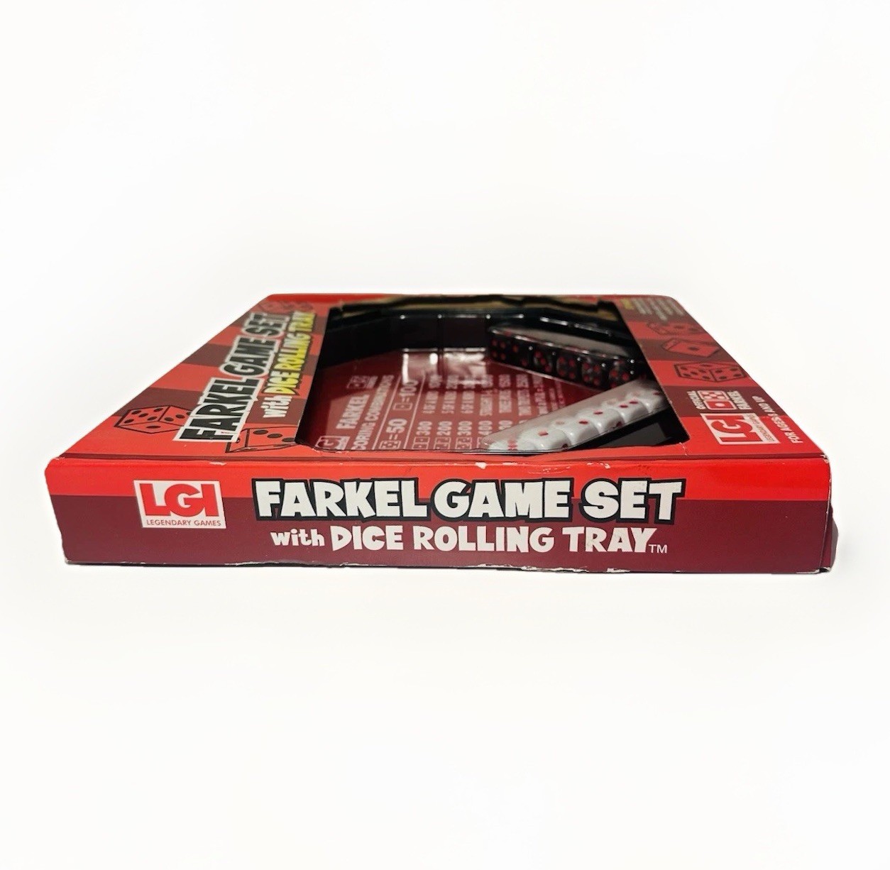 2006 Farkel Game Set with Deluxe Dice Rolling Tray, Built-in Dice-Collection NIB