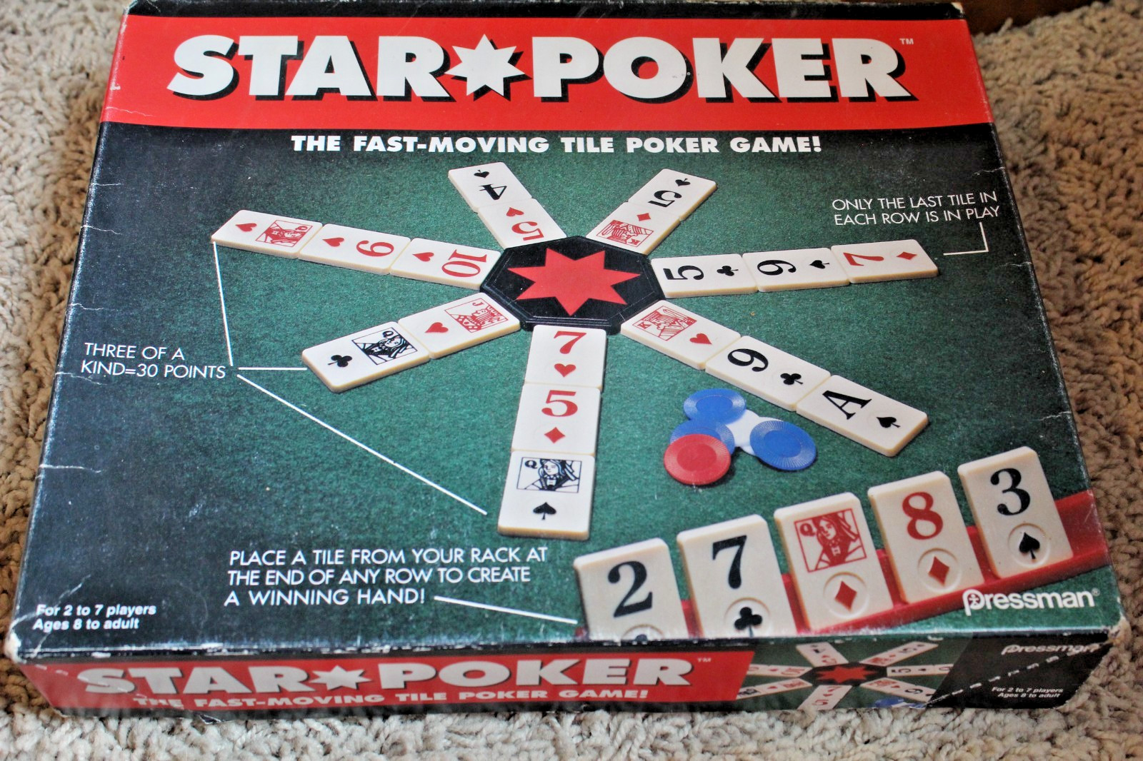Star Poker Pressman Tile Poker Board Game