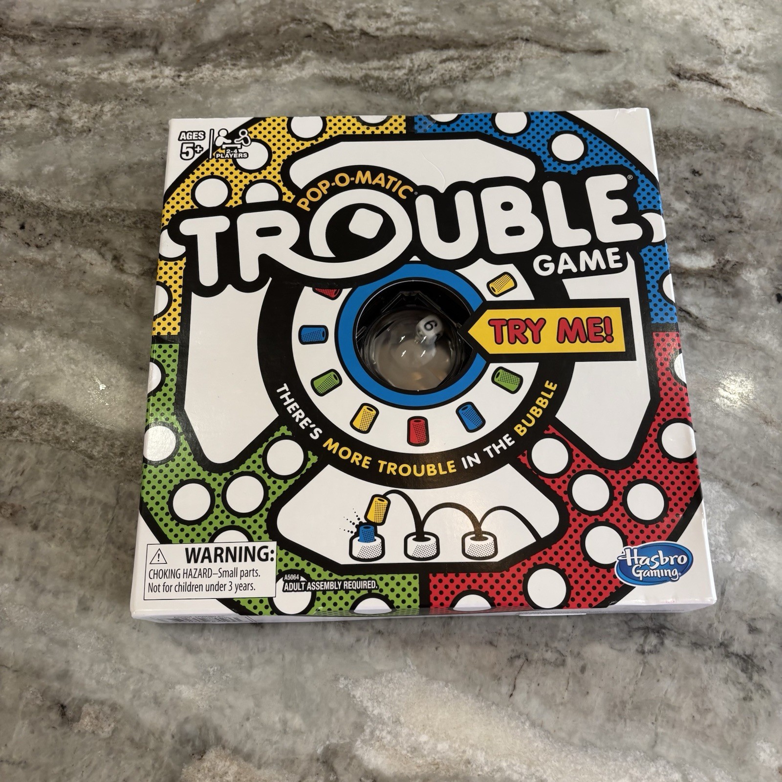Hasbro Gaming Trouble Board Game for Kids Ages 5 and Up 2-4 Players New