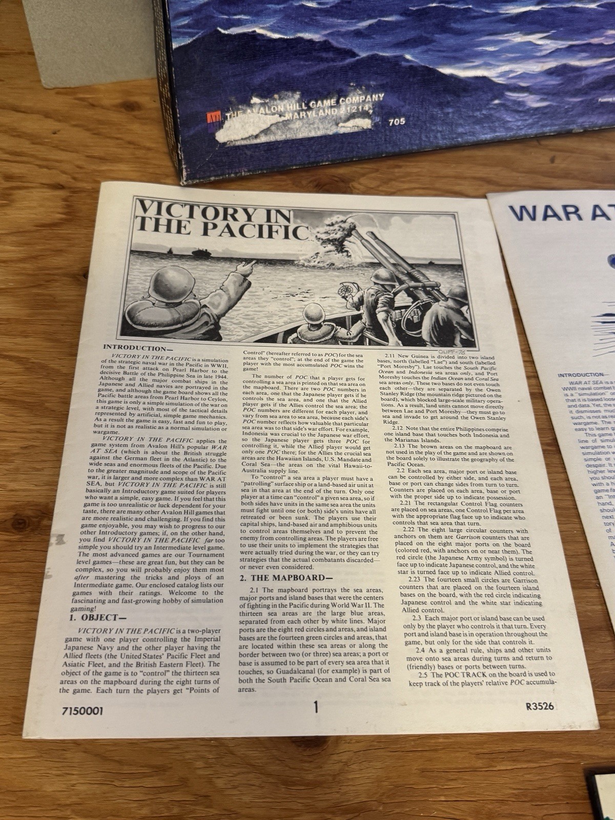 WAR AT SEA Avalon Hill 1976 Complete – Unpunched