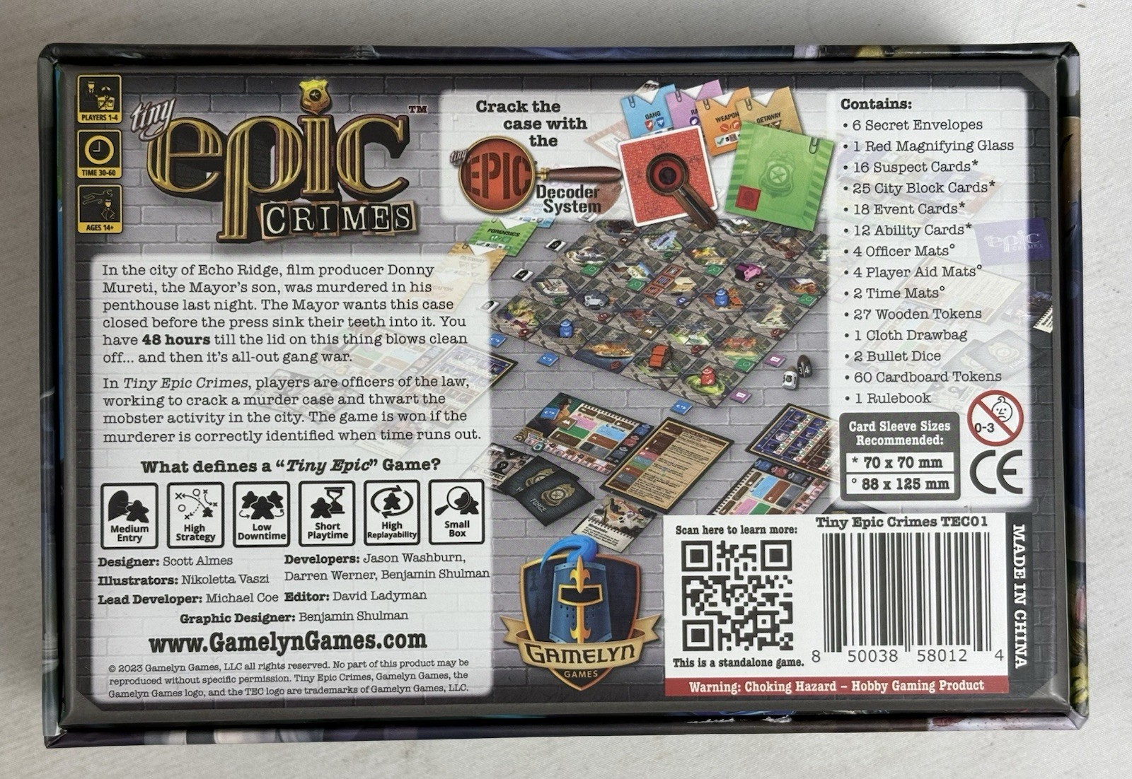 Tiny Epic Crimes – A Crime-Fighting Noir Game by Gamelyn Games 1 to 4 players