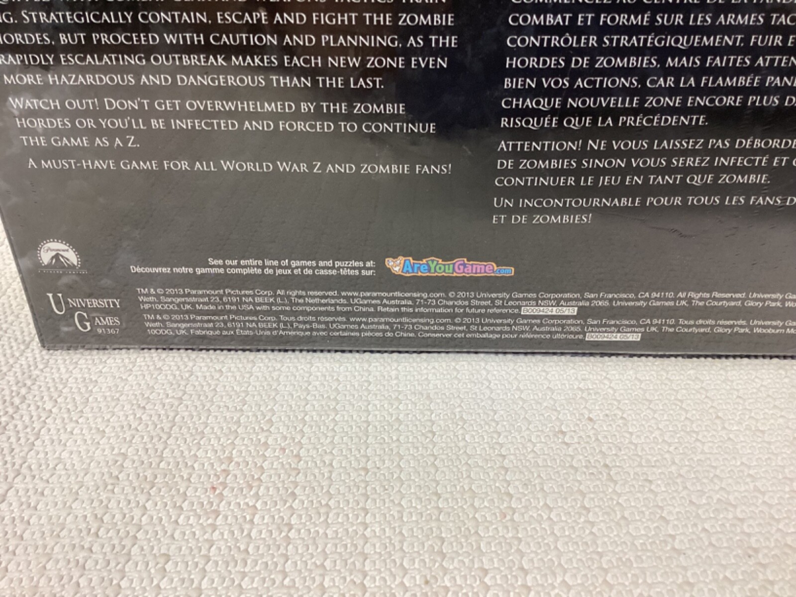 NEBW SEALED World War Z Board Game University Games 2-4 Players Ages 12 Up