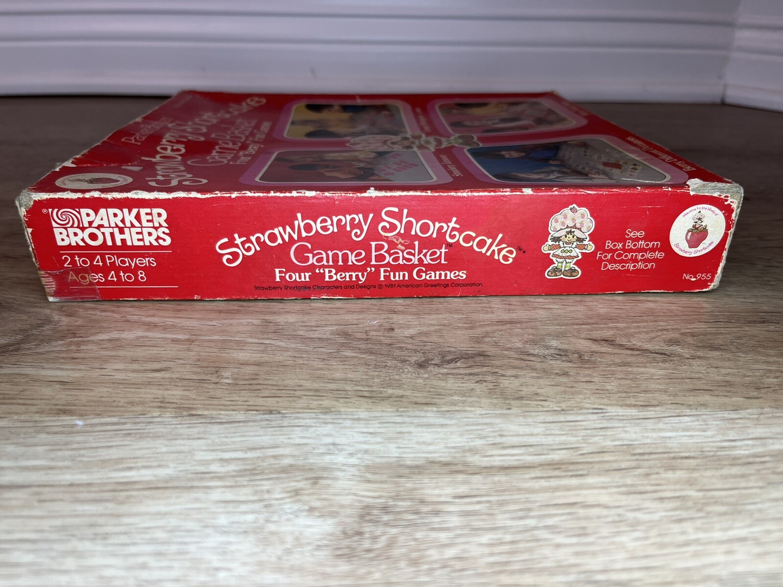 Vintage 1981 Stawberry Shortcake Game Basket Four “Berry” Fun Games Parker Bros