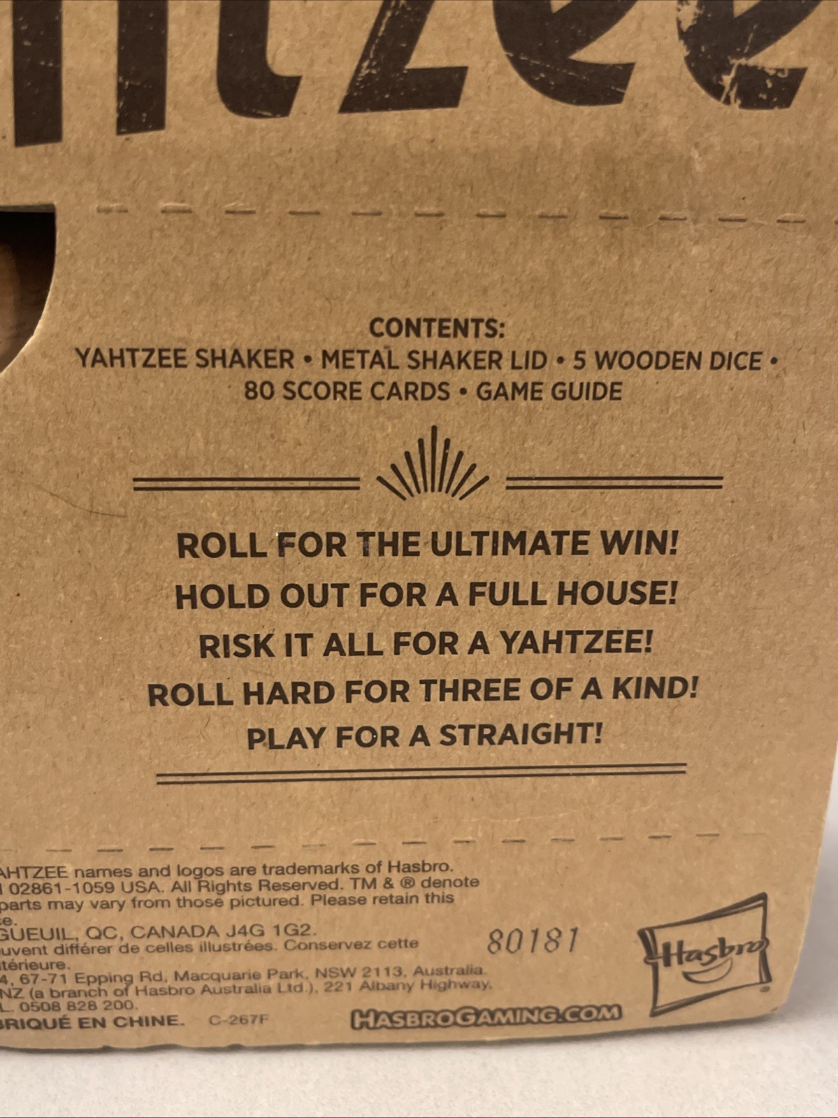 Rare HASBRO 2016 YAHTZEE Wooden 3D Box TRAVEL Edition DICE GAME Target