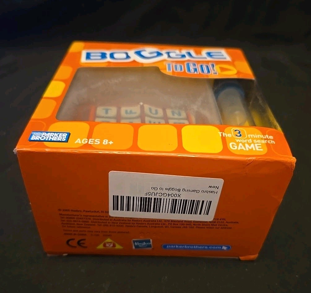 BOGGLE To Go! Parker Brothers Travel Game – 2005 Hasbro – New in box
