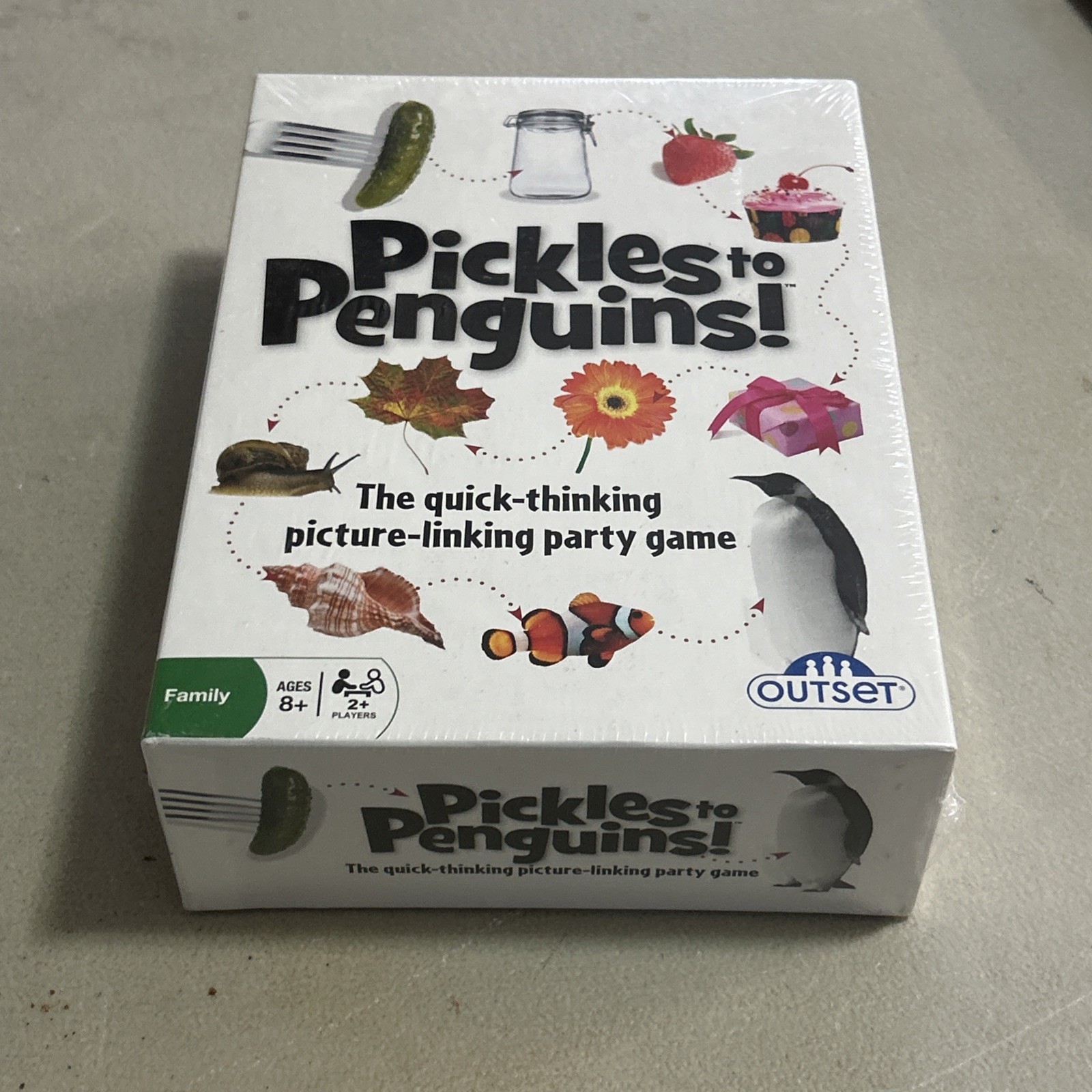 Pickles To Penguins Board Game Quick Thinking Picture Link Family Party Game NEW