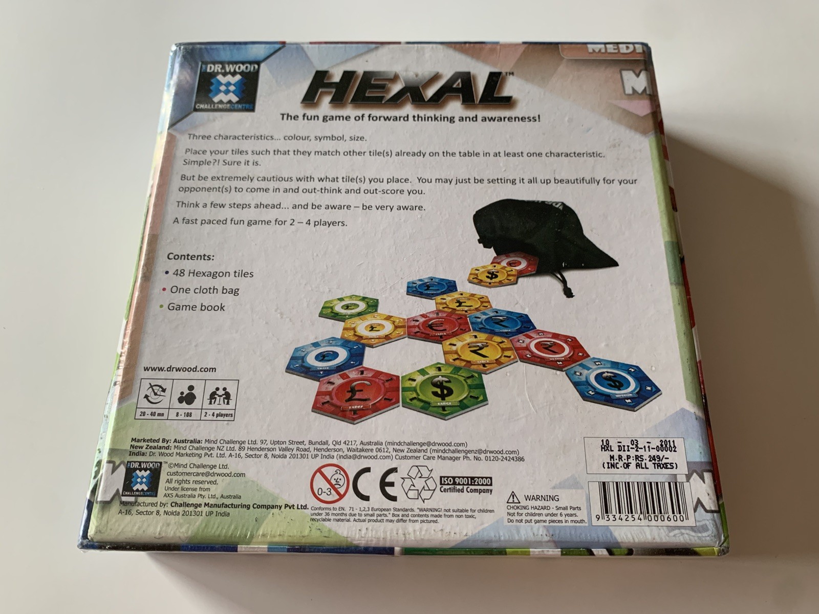 HEXAL Dr. Wood Challenge Centre Sealed Import Strategy Board Game Rare OOP