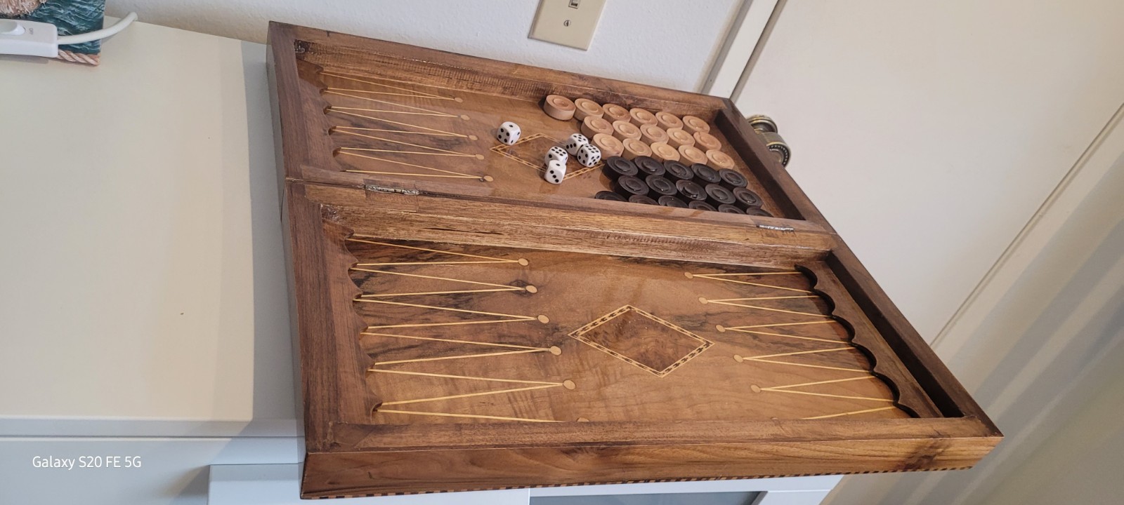Handcrafted Persian Walnut Wood Backgammon