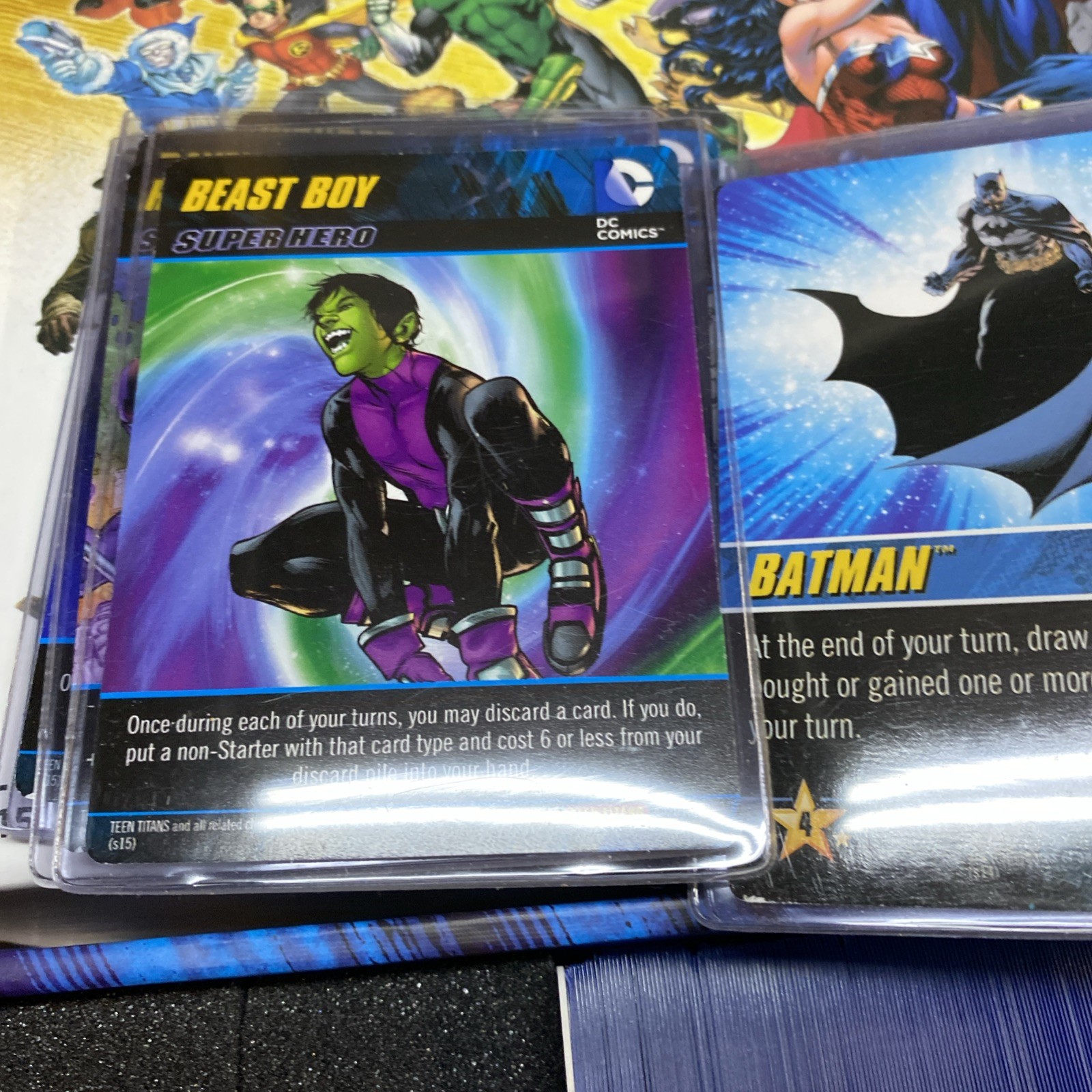 dc deck building game Card Lot With Box Loaded