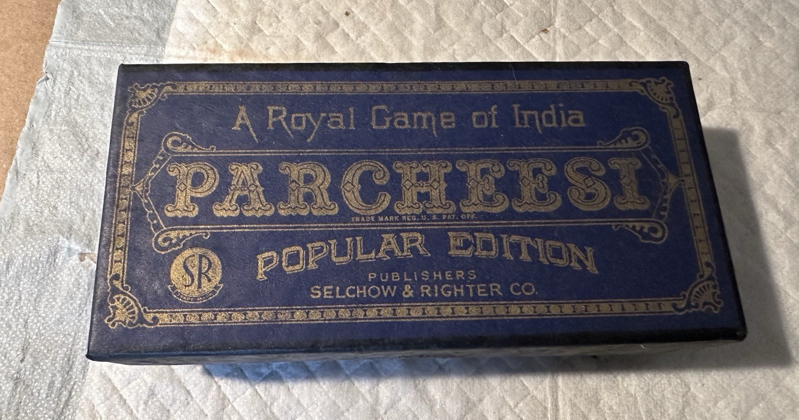 Vintage 1938 Selchow & Righter Parcheesi Box Game Parts Pieces Tokens Dice