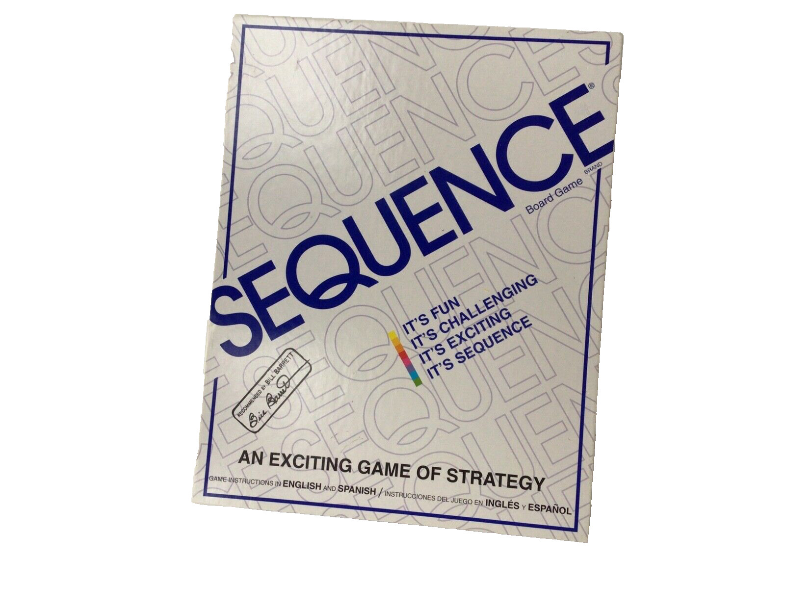 SEQUENCE 1995 JAX STRATEGY BOARD GAME AGE 7 TO ADULT – 2 TO 12 PLAYERS