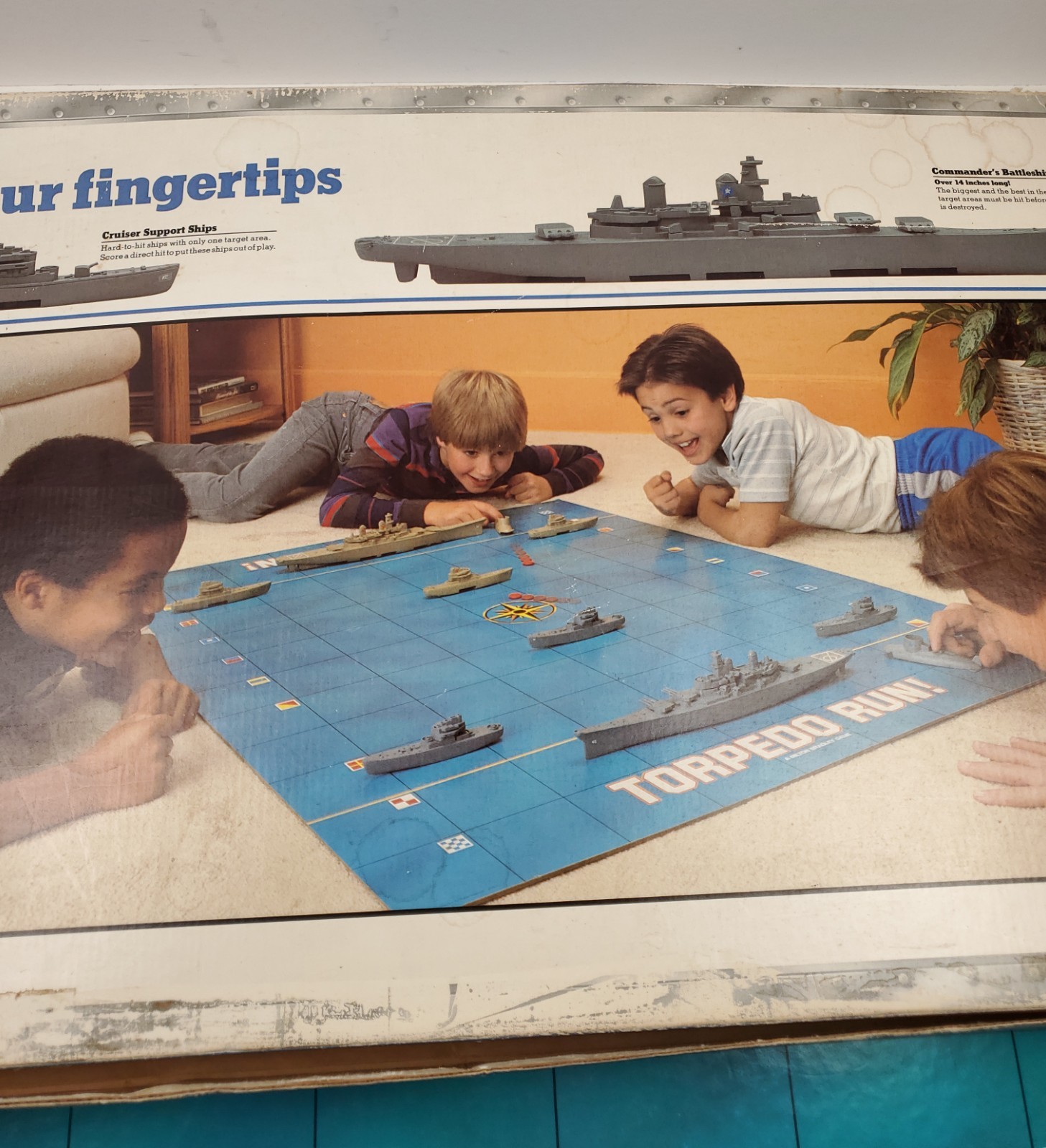 Torpedo Run Board Game Floor Wars Complete Milton Bradley 1986 G+