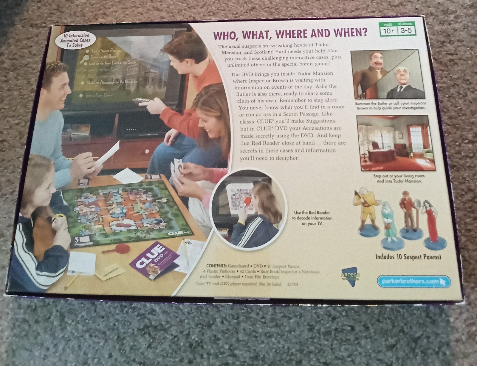 Clue DVD Parker Brothers 2006 Classic Detective Board Game Mystery. complete.