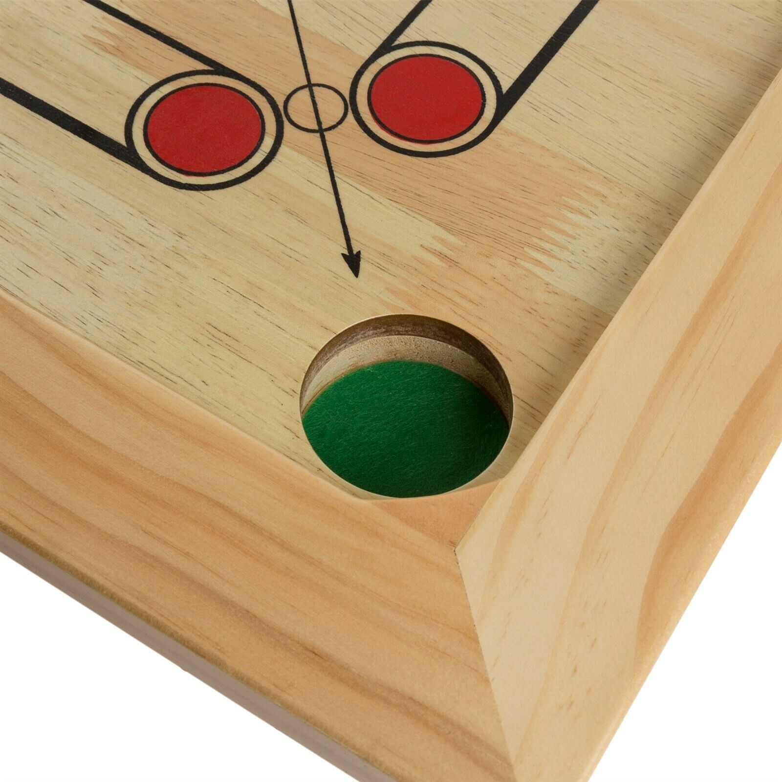 Wooden Carrom Board 26 x 26 Inch Strike and Pocket Game with Cue Sticks