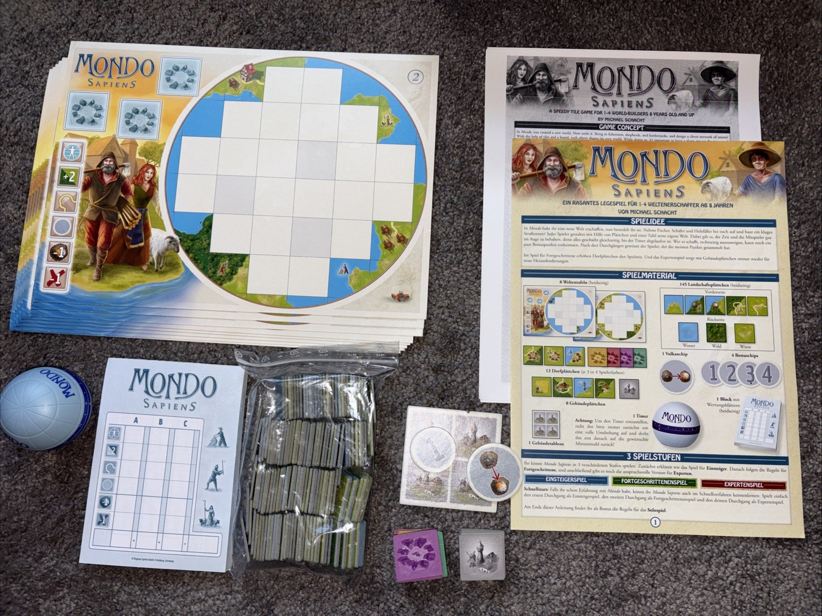 Mondo Sapiens Pegasus Spiele Boardgame, German Ed. Pre-Owned