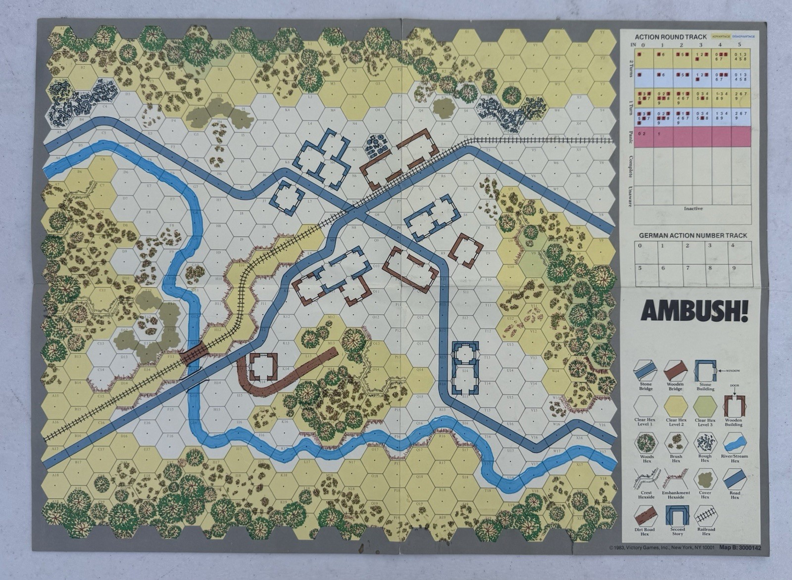 1983 Victory Games Ambush Map A & B