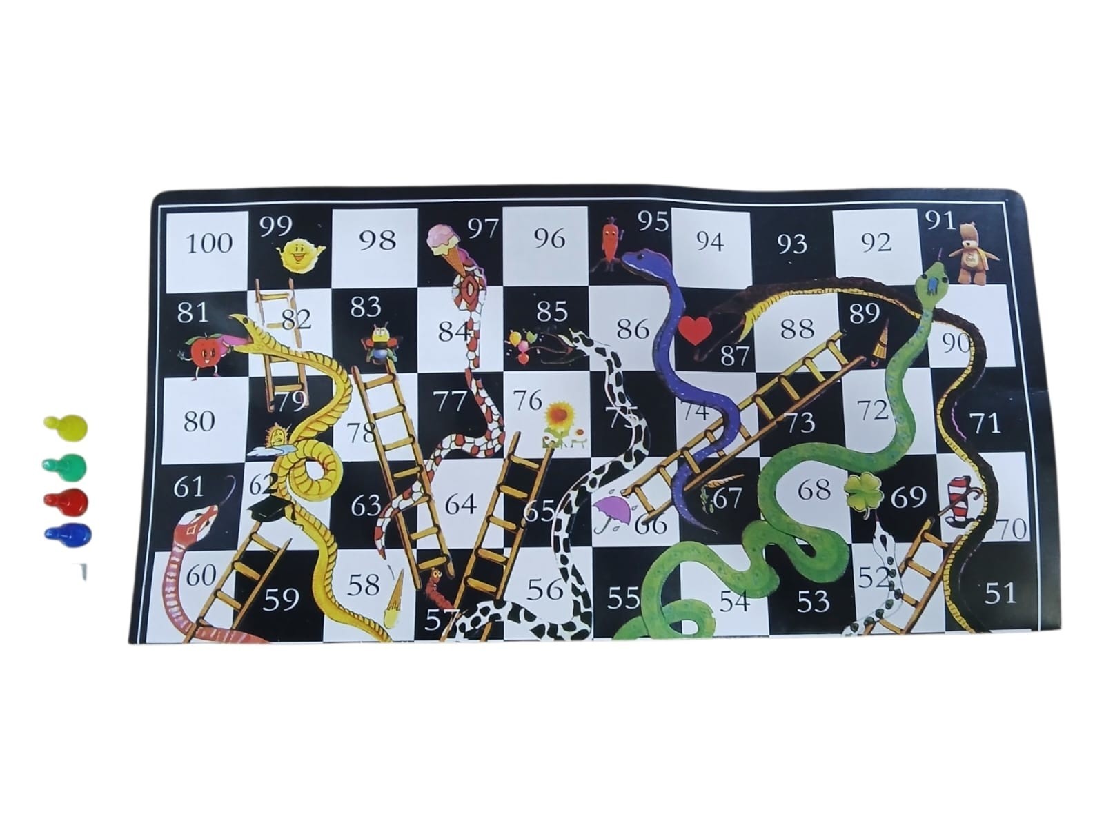 Snakes & Ladders Board Game (34 cm × 34 cm) | Classic Family & Kids Game | Fun