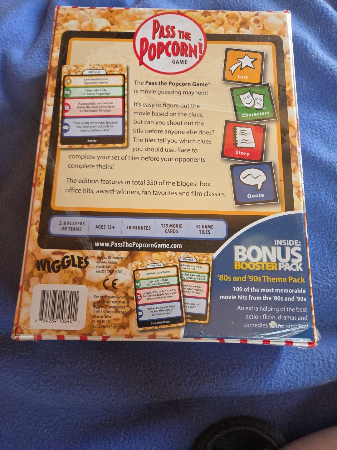 Pass the Popcorn Game with Bonus Retro Booster Pack 80’s & 90’s Theme Pack NEW