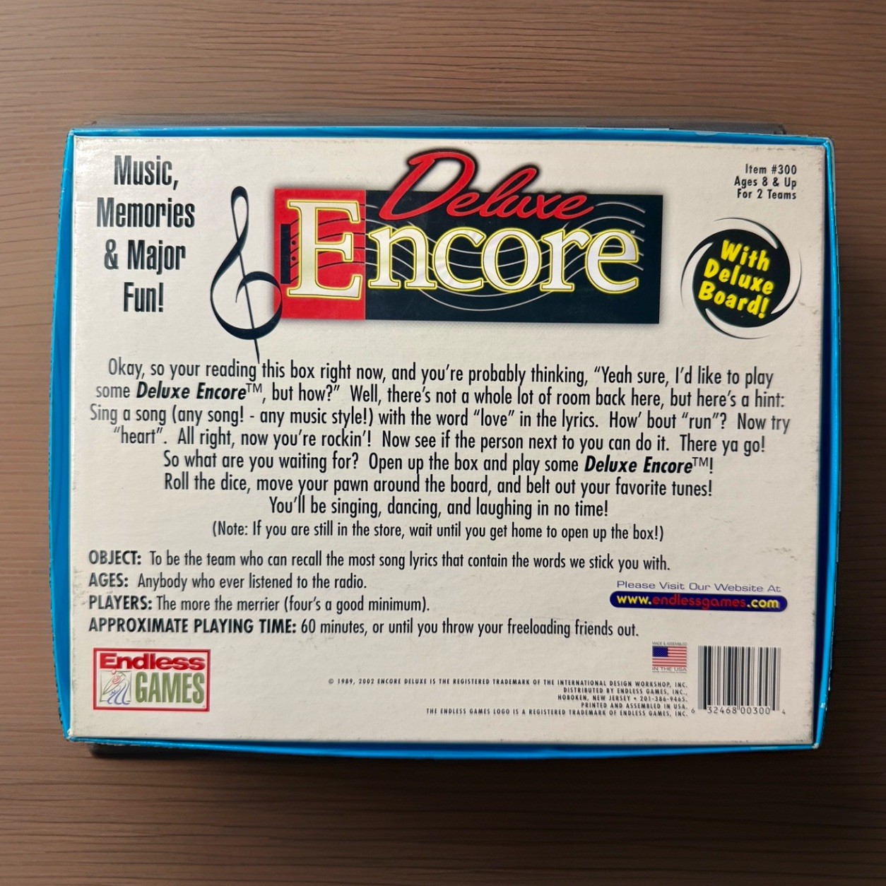 Deluxe Encore Board Game Endless Games No. 300 Music Singing Trivia Complete