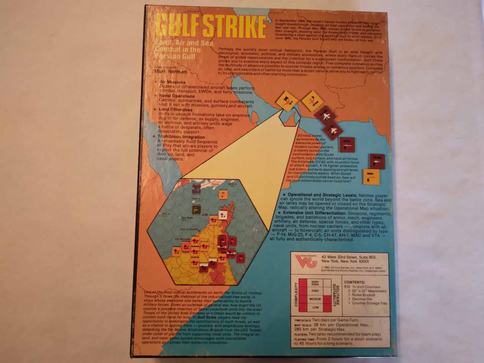 Gulf Strike VGI Game Vintage 1983 Complete Very Good Condition Mostly Unpunched