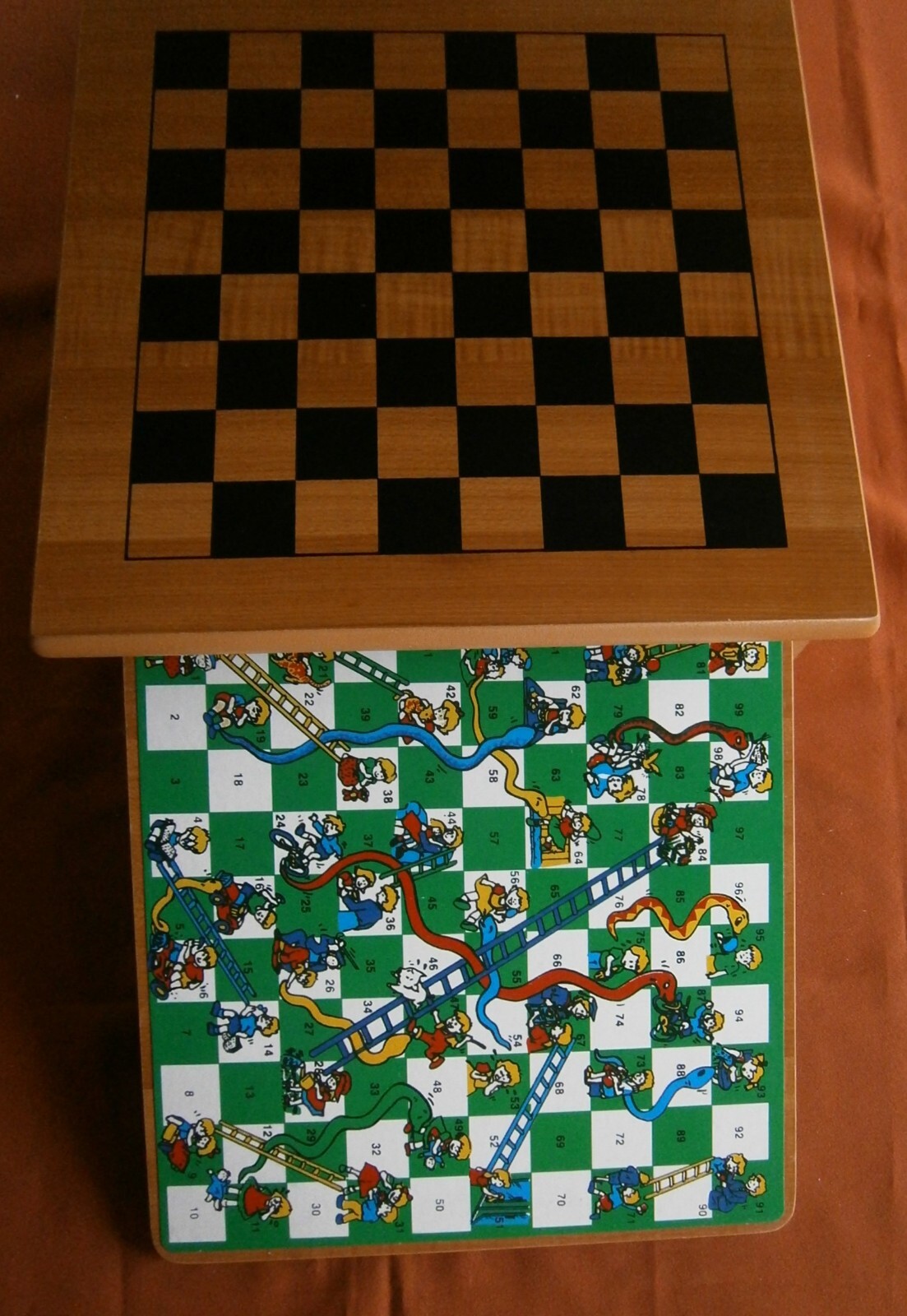 2002 Cardinal GAME HOUSE 10 Games WOOD Boards & Box Chess Checkers Pachisi Snake