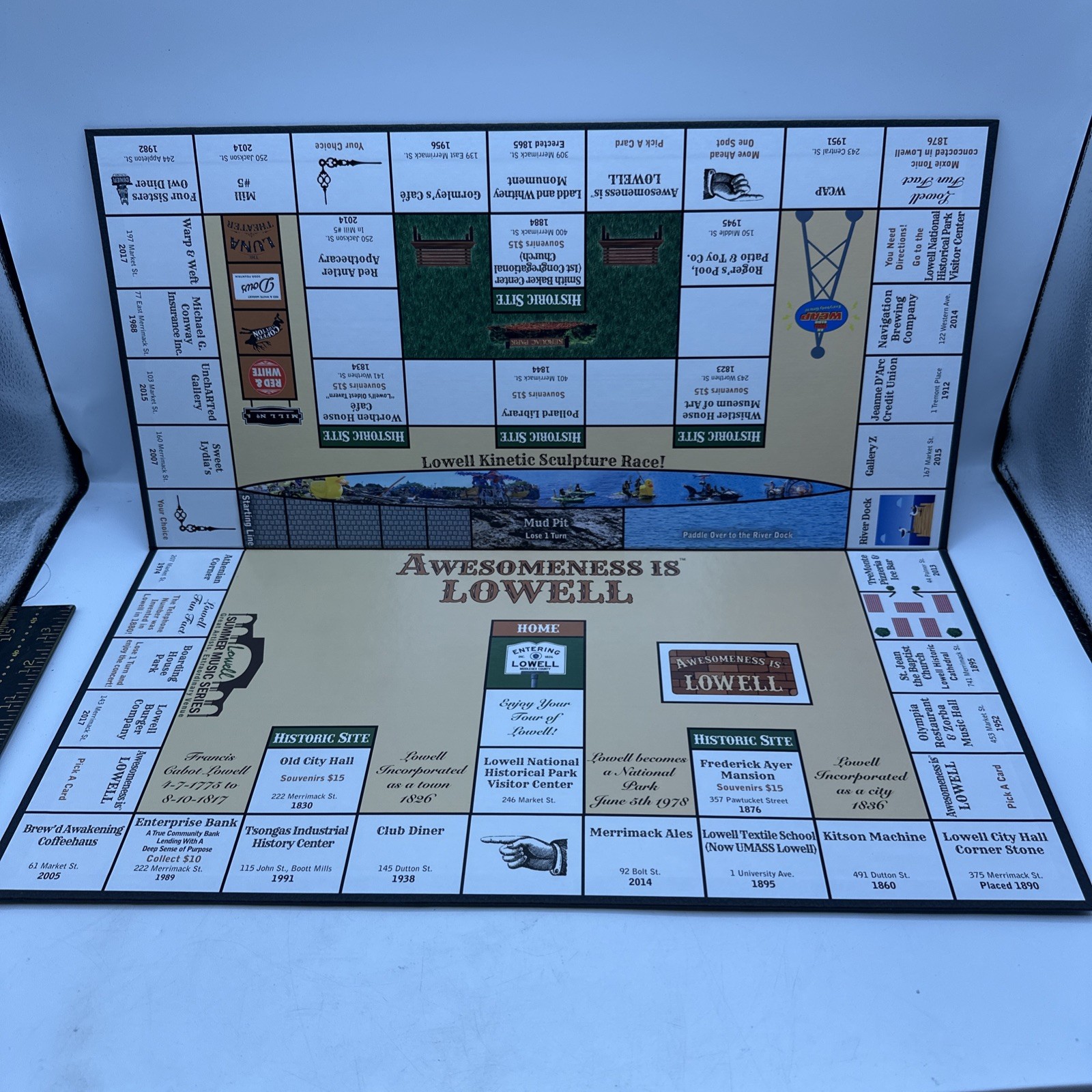 Awesomeness is Lowell Massachusetts Commemorative Board Game 2018
