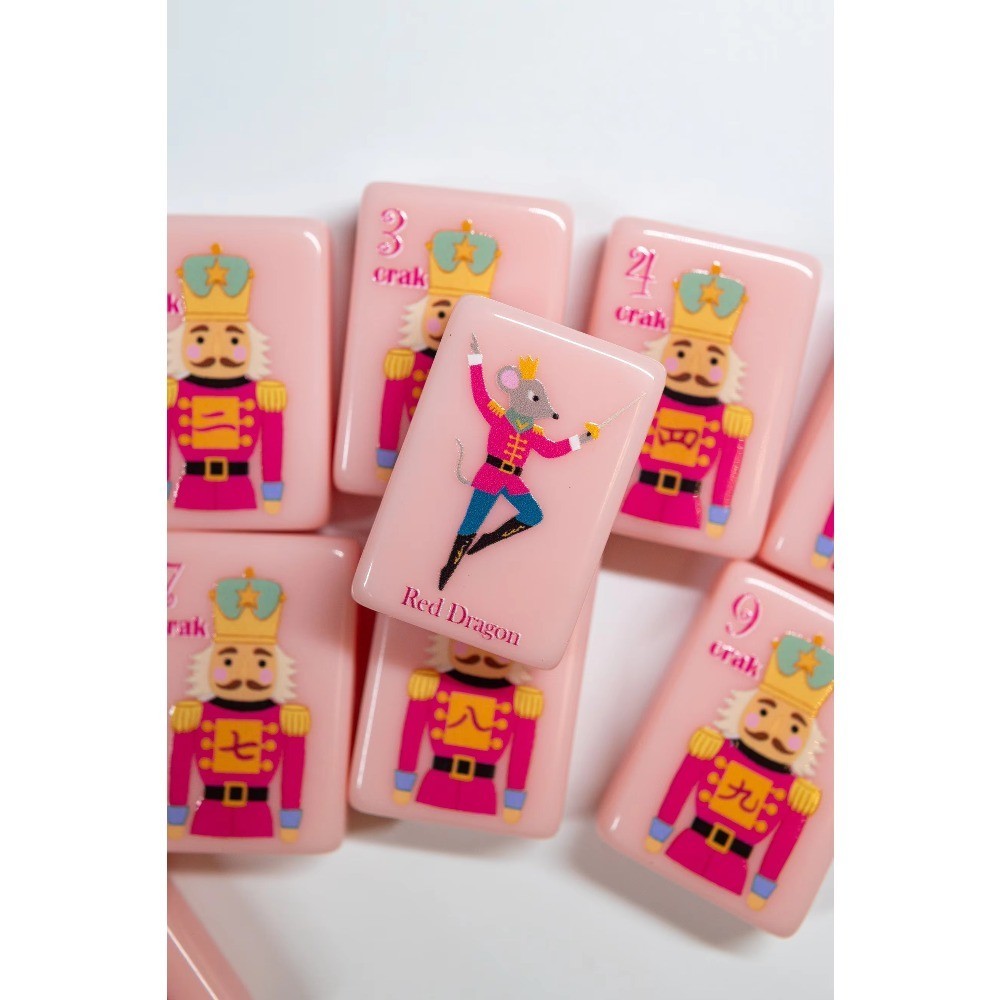 Engraved American Mahjong Tiles set 160 tiles lux pink ballet Christmas