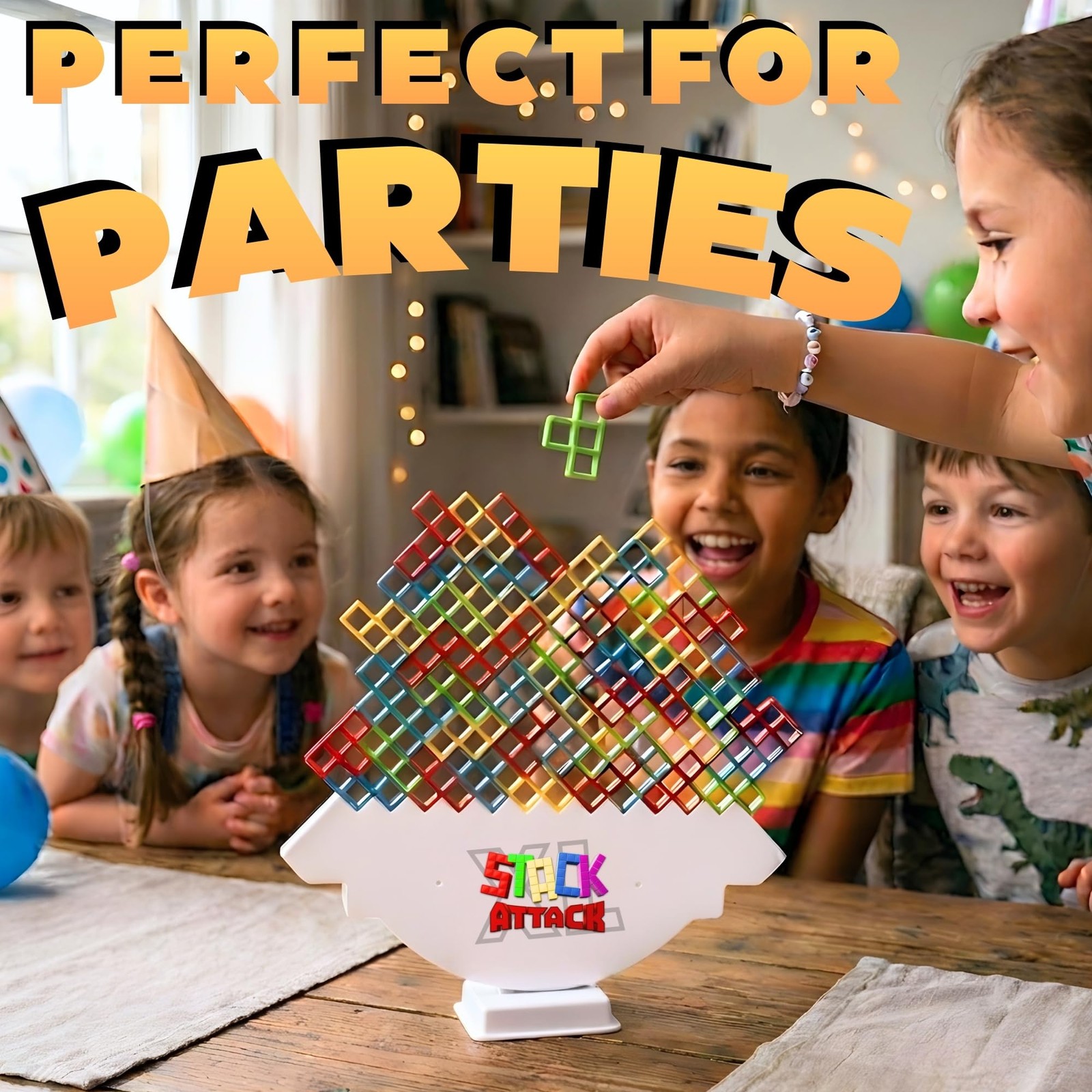 Stack Attack XL Tower Game, Giant Tabletop Games for Kids & Adults, Family Ga…