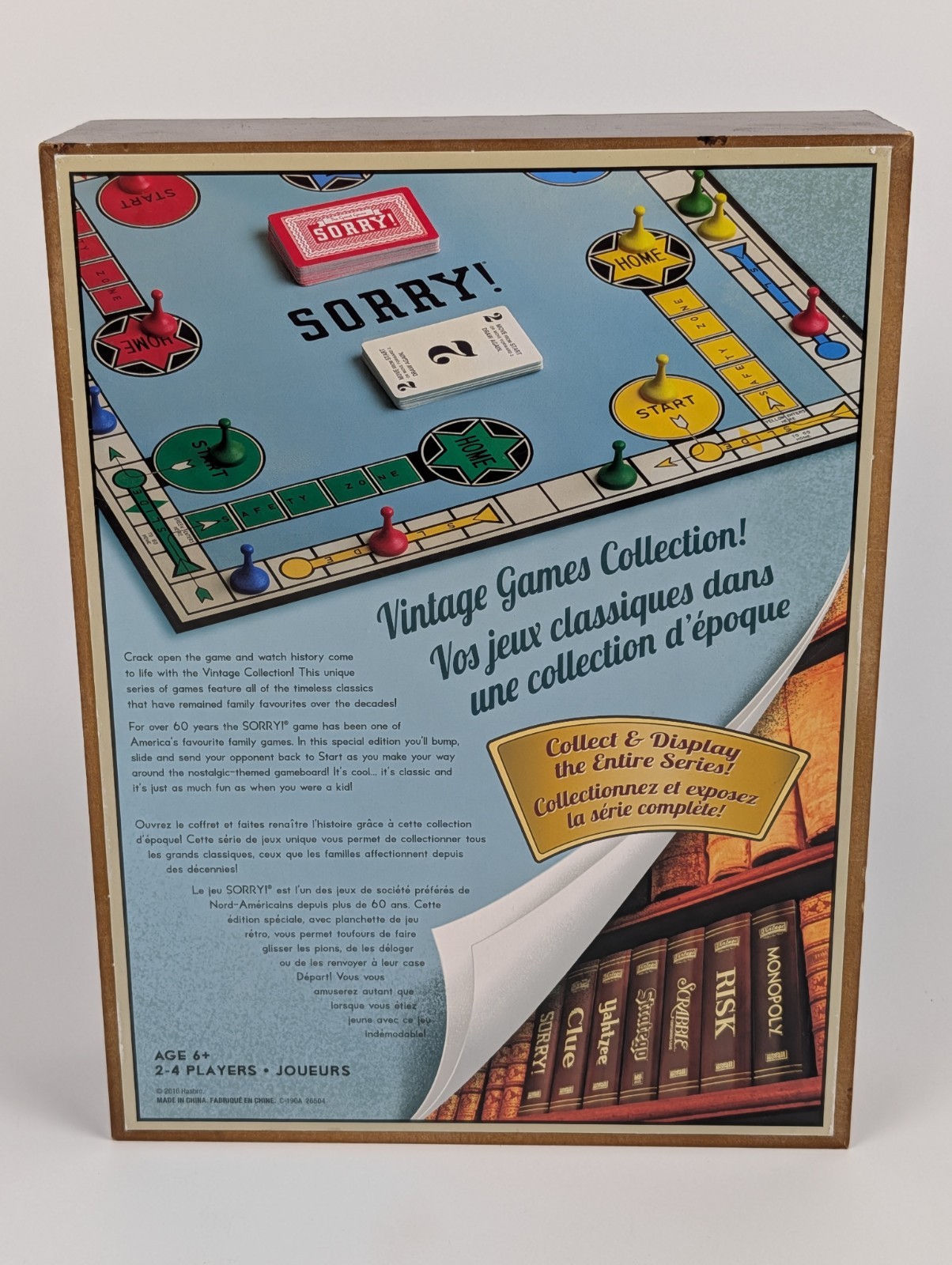 SORRY! Vintage Game Collection – Wooden Wood Box Bookshelf Edition Board Game⬅️