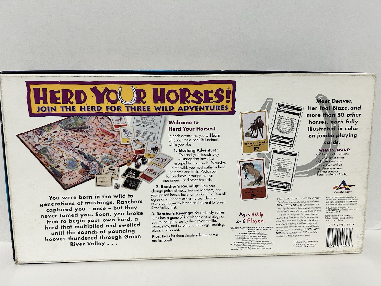 Herd Your Horses- Vintage Board Game 1993 Kids Family Animal Adventure-Preowned