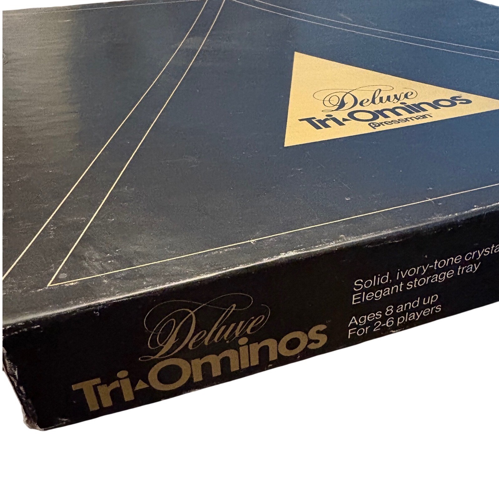 1968 Pressman Deluxe Tri-Ominos Game 4423 Ivory Crystalline Tiles
