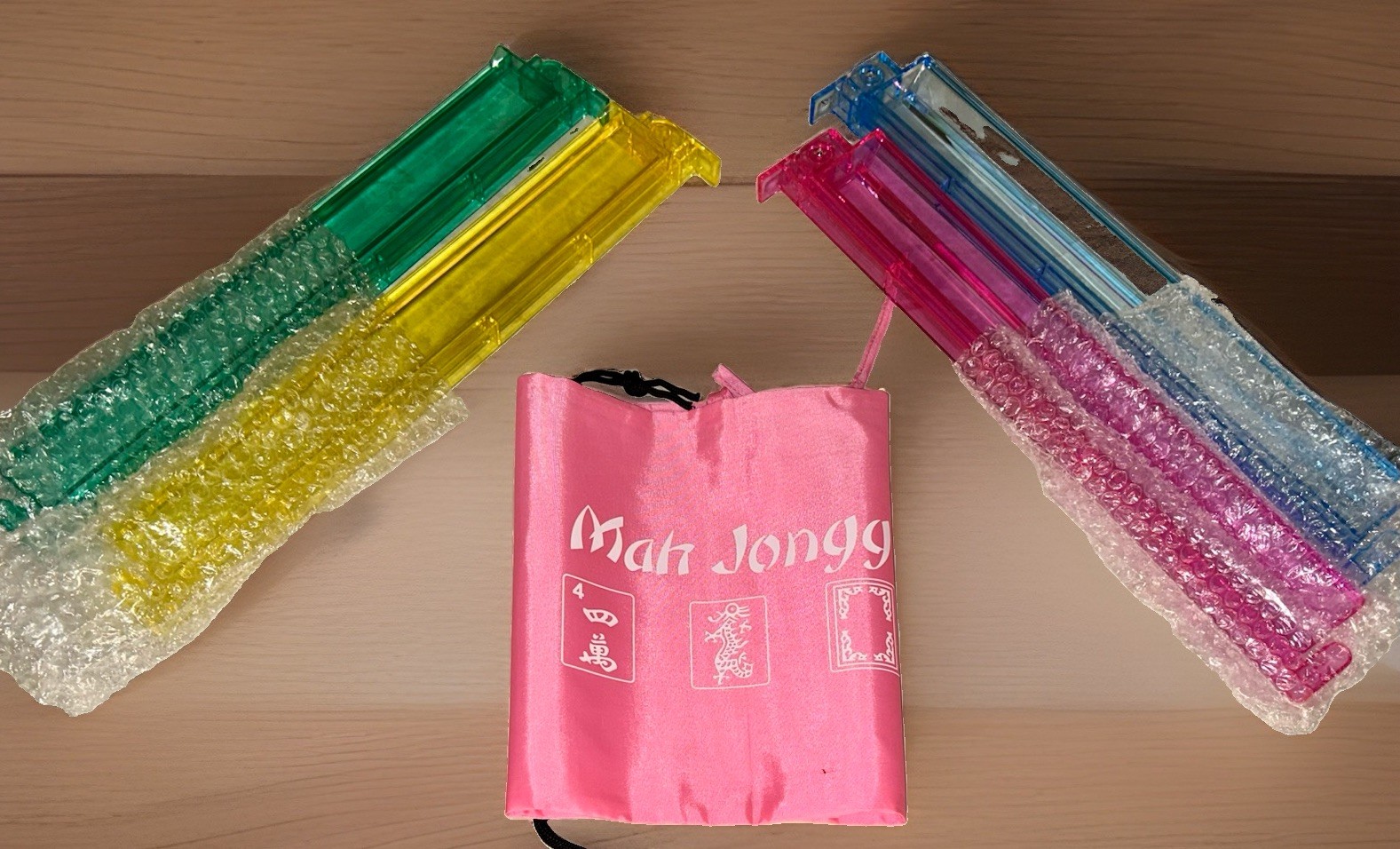 Pink American Mahjong Set•160 1.2”Melamine Tiles •Racks Pushers•Storage Bag•Tote