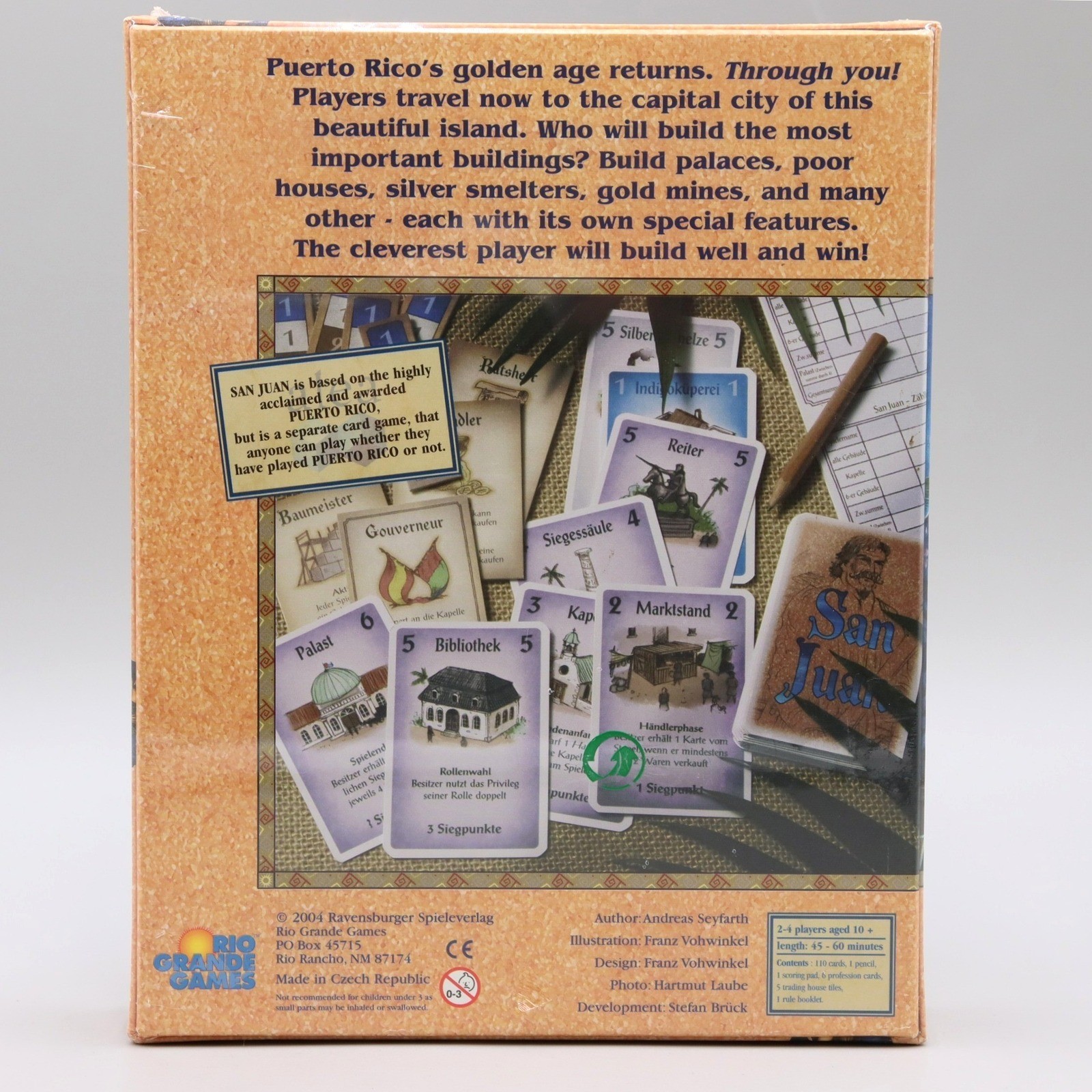 Rio Grande Games San Juan Card Game Andreas Seyfarth New Sealed 2004 Strategy