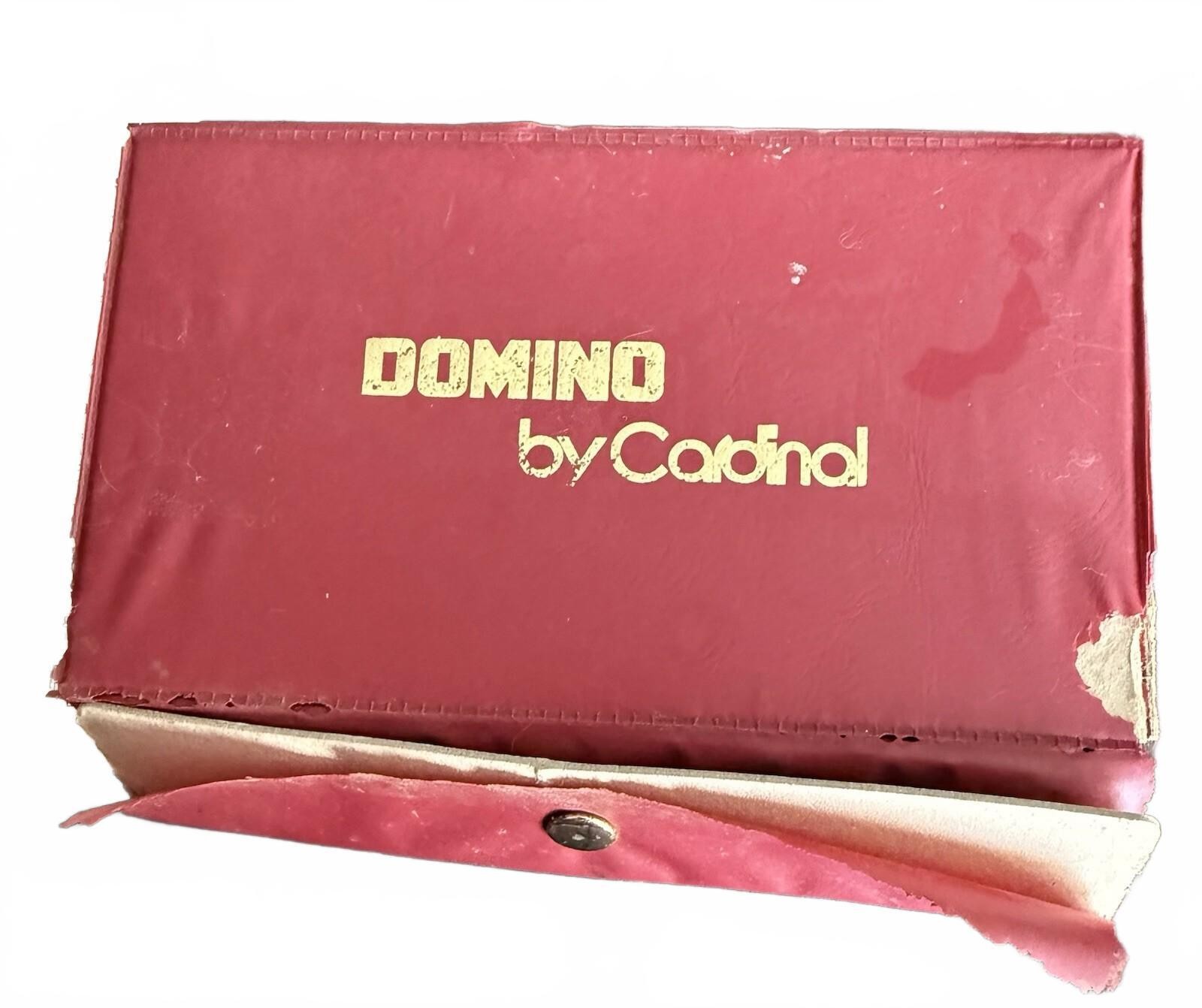 Vintage Domino By Cardinal 55 Pieces | 3/8″ Thick 2 Sealed Packs Red Vinyl Case