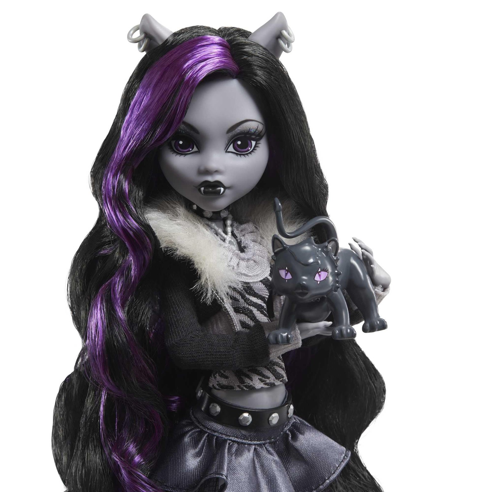 Monster High Reel Drama Clawdeen Wolf Doll Black White HKN28 Collectible Posters