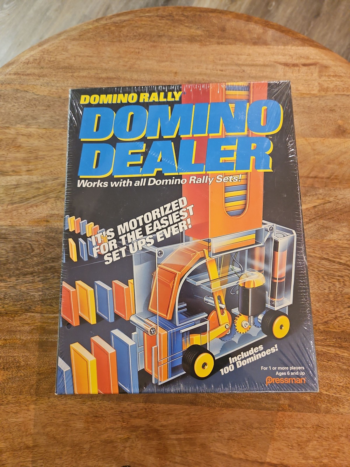 Pressman Domino Rally Motorized 1992 W/ 100 Dominoes CIB Sealed