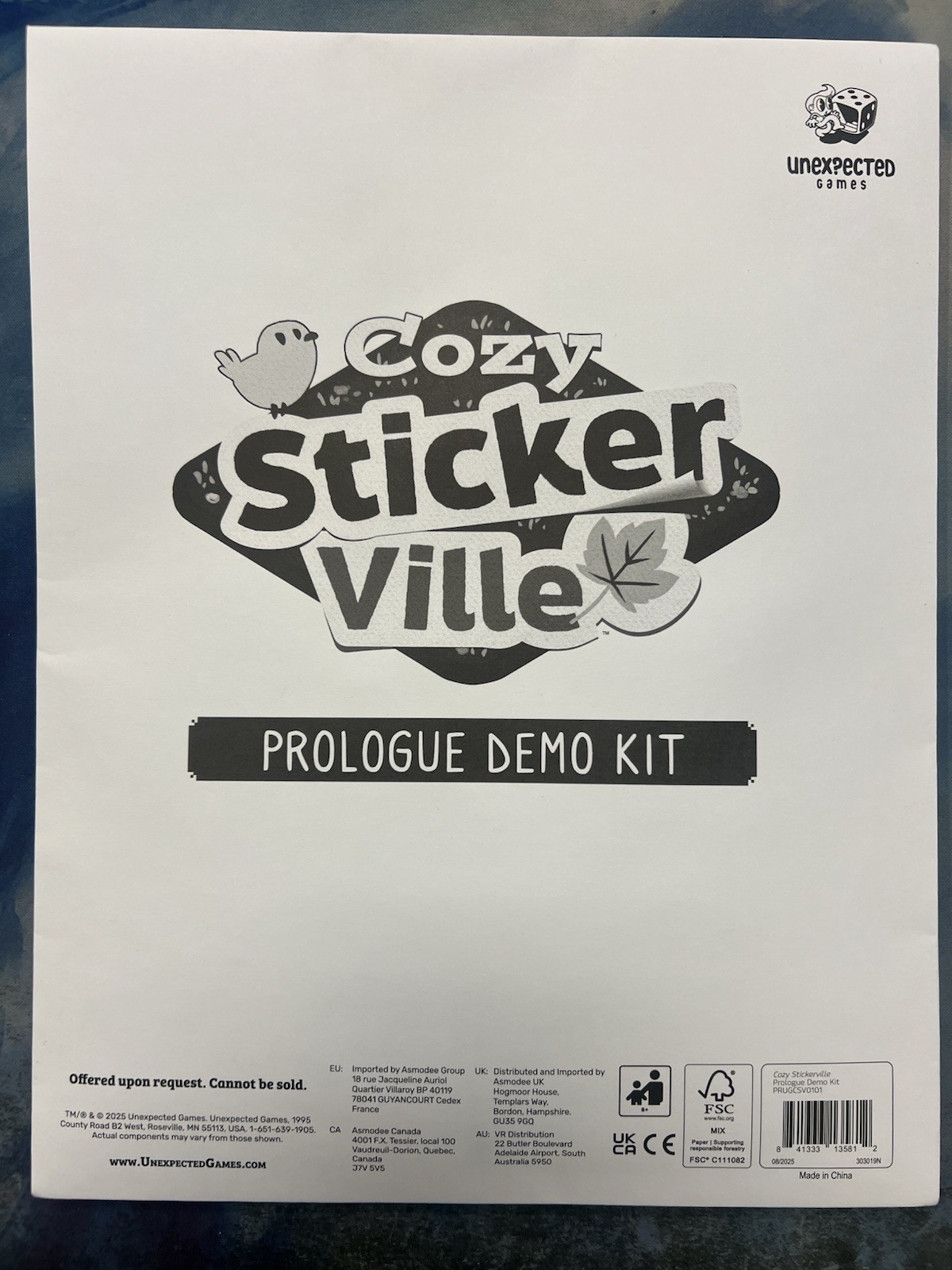 NEW PROMO Cozy Stickerville Unexpected Games Prologue Demo Kit PAX Convention