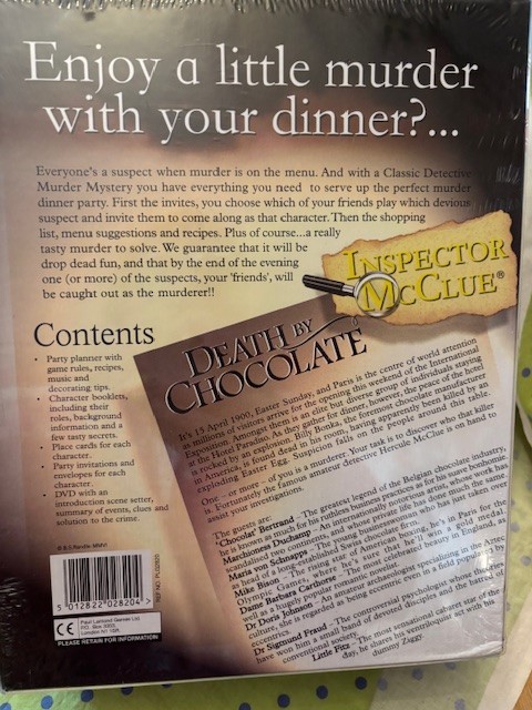 Inspector McClue Death By Chocolate, Murder Mystery Dinner Party Game New Sealed