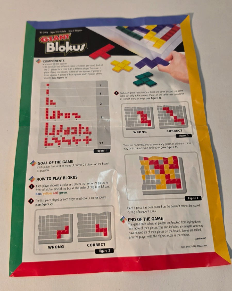 *RARE* GIANT BLOKUS Board Game Mattel Educational Strategy 100% Complete