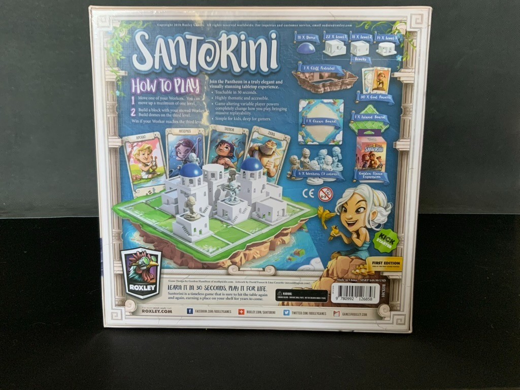 Santorini Board Game Roxley First Edition Kickstarter Factory Sealed